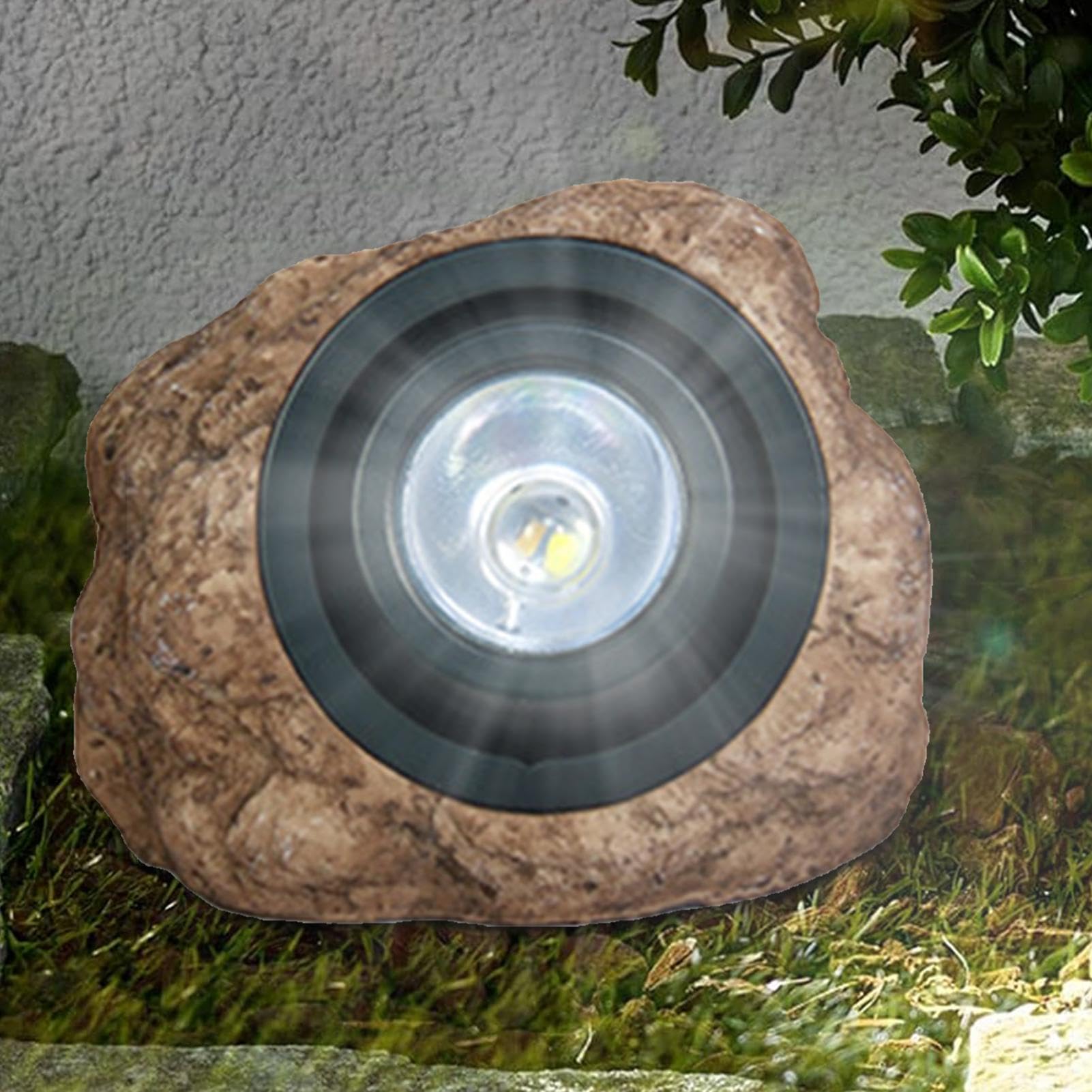 Solar Outdoor Rock Light Garden Stone Warm Light | Garten Deko Garten Stein für Weg Gehweg Hof Terrasse Auffahrt Rasen Landschaft Stufen Solarbetrieben Outdoor Stein