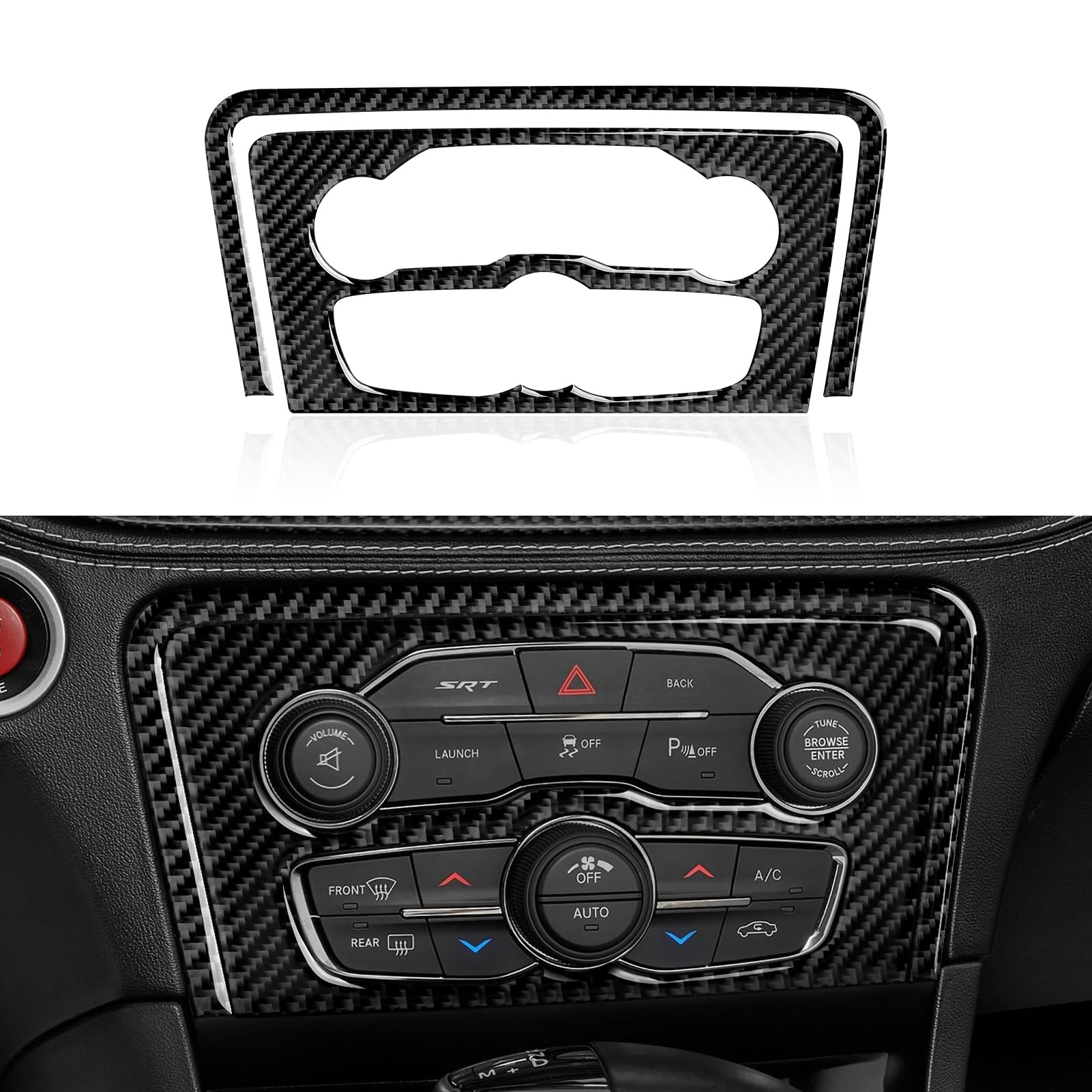 Air Conditioning A/C Panel Decals for Dodge Charger 2015 2016 2017 2018 2019 2020 2021 2022 2023 Accessories Carbon Fiber Stickers