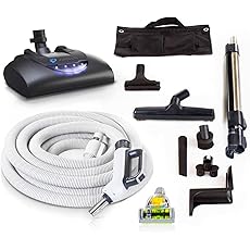 35' "Comet Central Vacuum Attachment Kit with Hose, Power Head & Tools - Works with All Brands of Central Vacuum Units