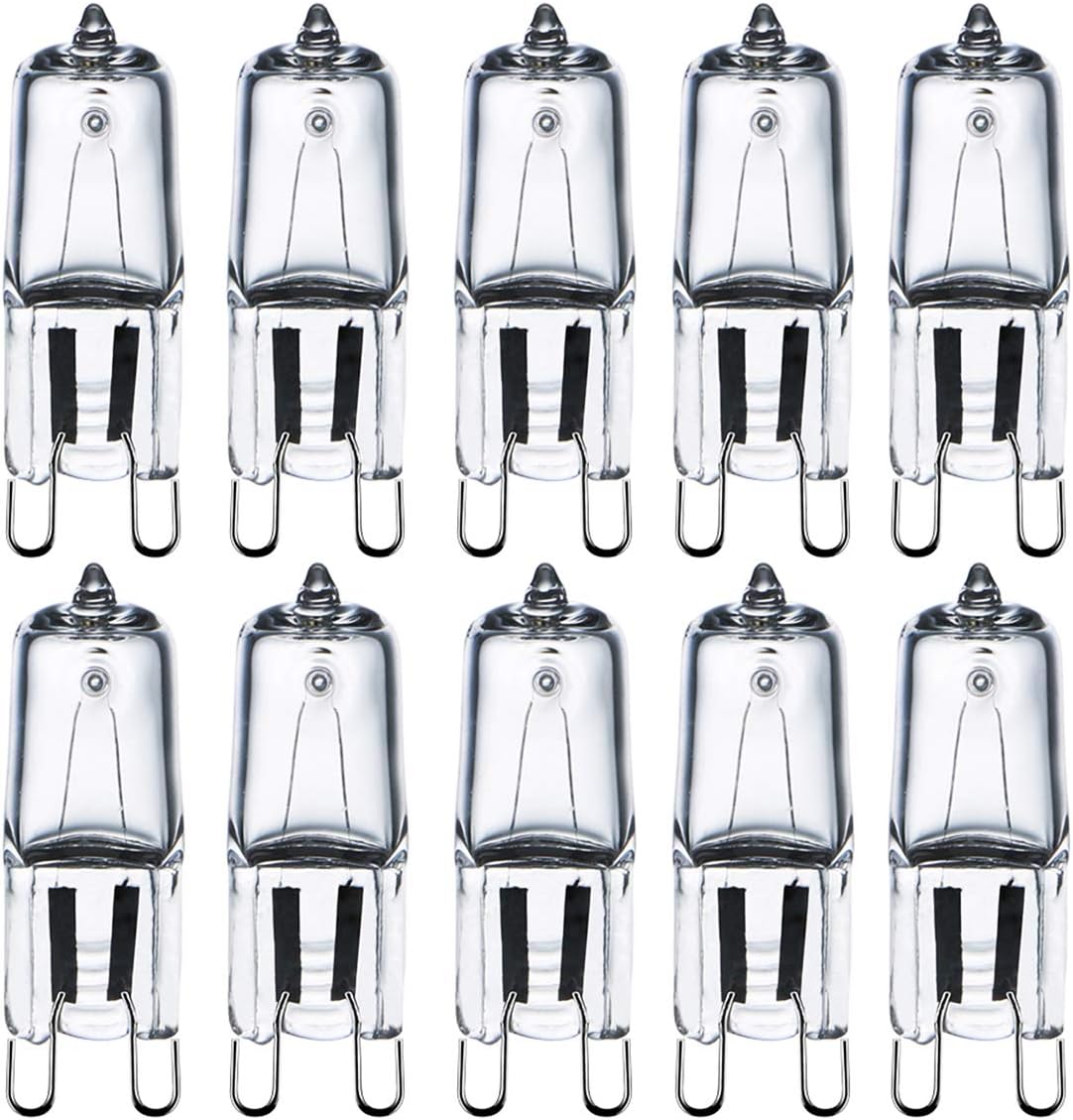 G9 Halogen Light Bulbs 230V 28W (29W) 2800K Warm White Clear G9 Capsule Bulb Dimmable, 10Pack