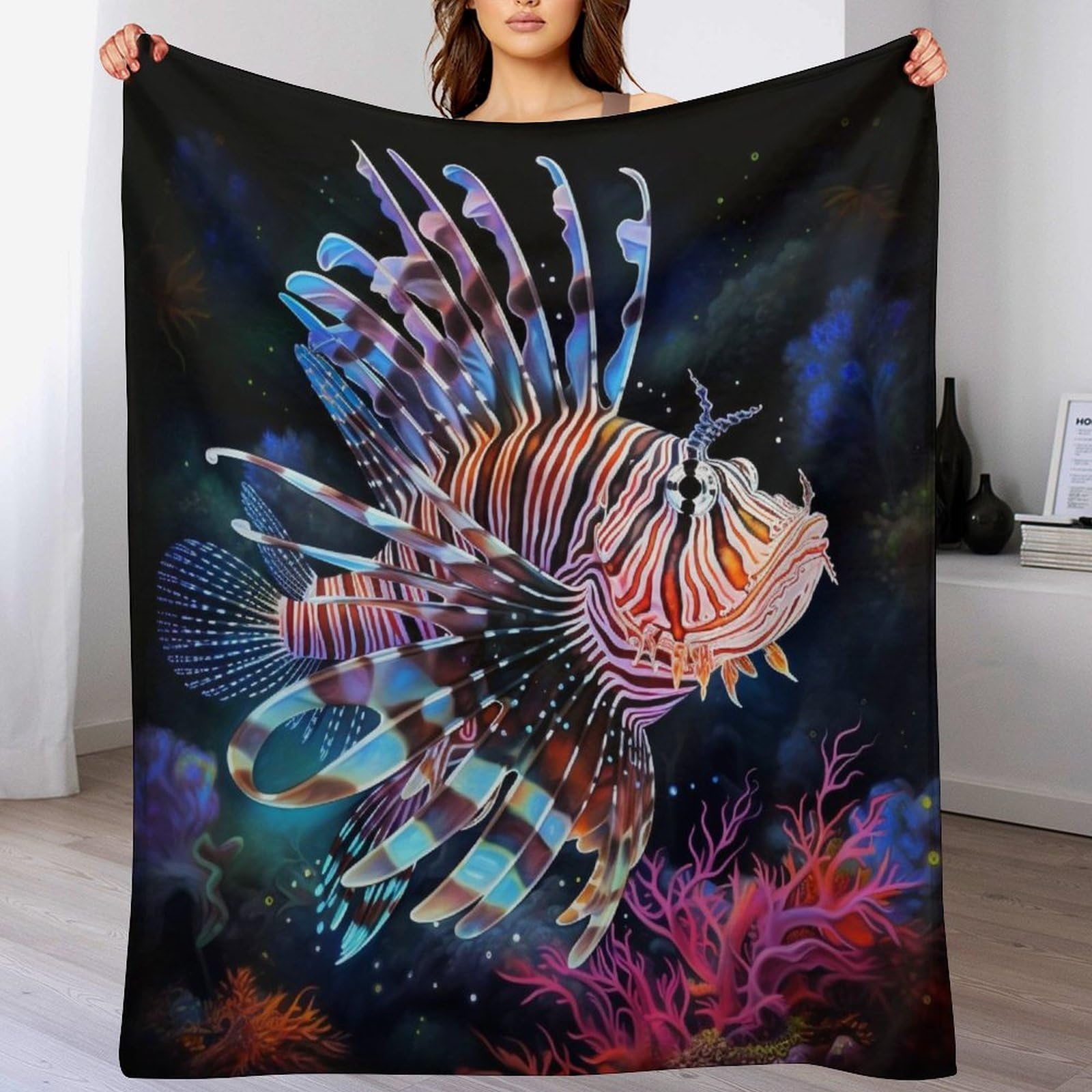 Housse de canapé poisson couverture lit polaire douce