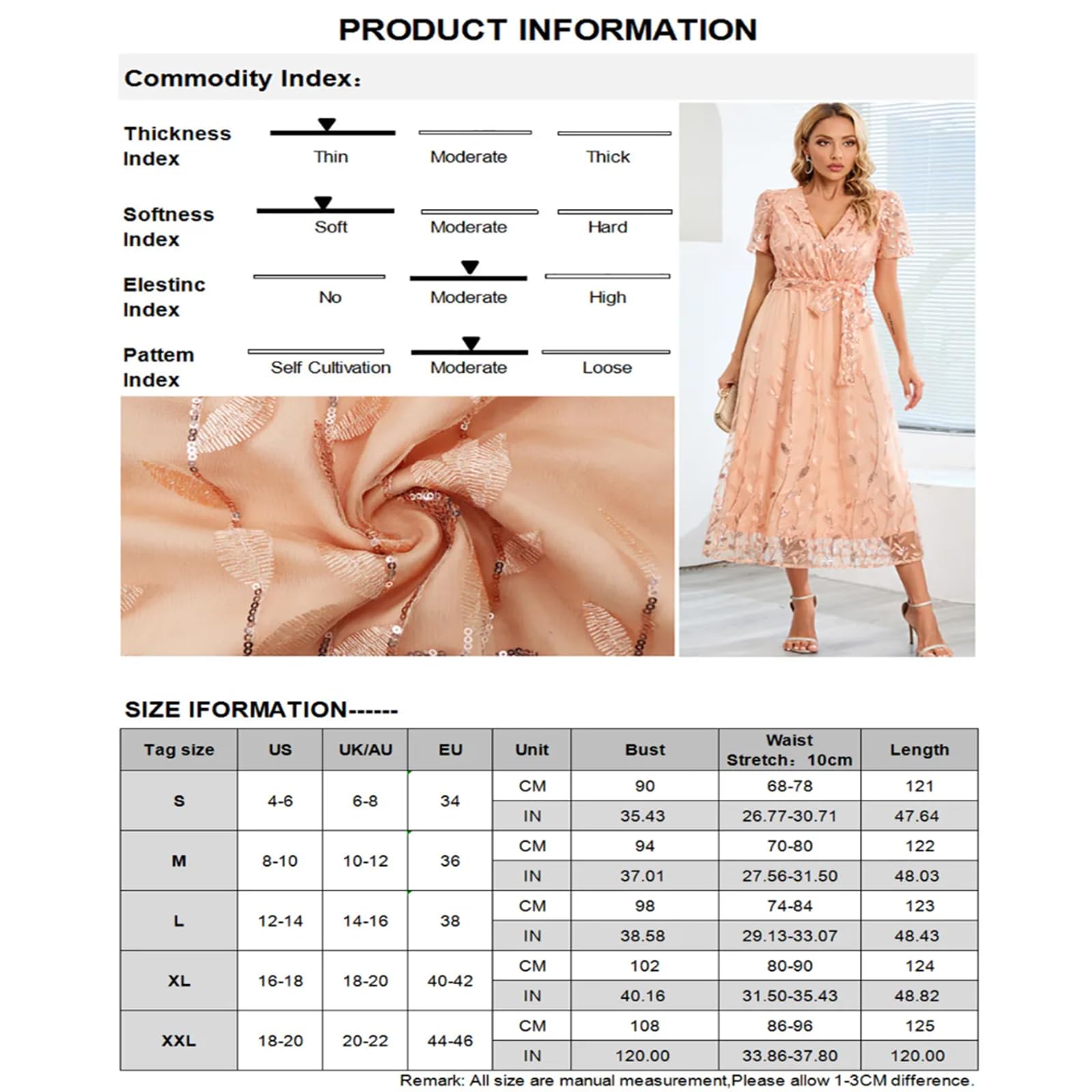 TEidea Vestito Donna Elegante Abiti Bianchi con Paillettes: Abito A Maglie A Manica Corta per Donne, Perfetto per Feste, Balli E Occasioni Speciali