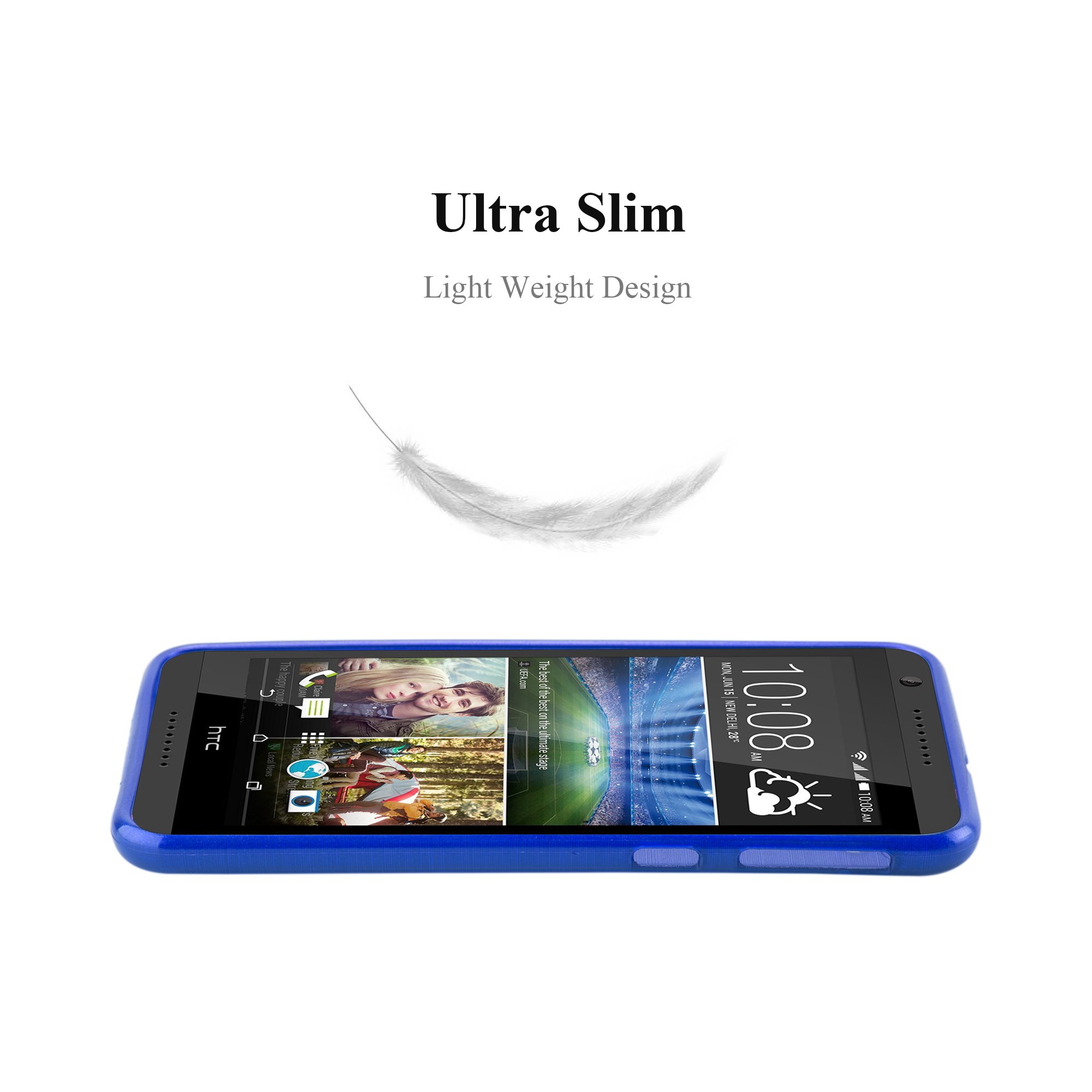 Cadorabo Cover Sottile In Silicone TPU Per HTC Desire 820 - Colore Blu Marino, Antiurto E Morbida