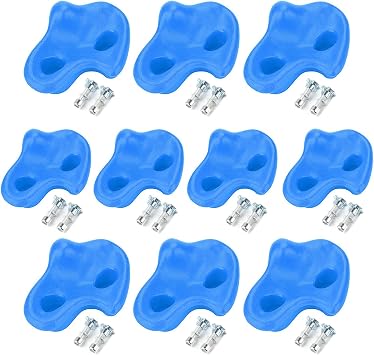 Alvinlite Pack of 10 Rock Climbing Holds for Kids and Adults,Rock Wall Grips for Indoor and Outdoor Play Set - Build Rock Climbing Wall.Hand Holds for Playground Blue Tree