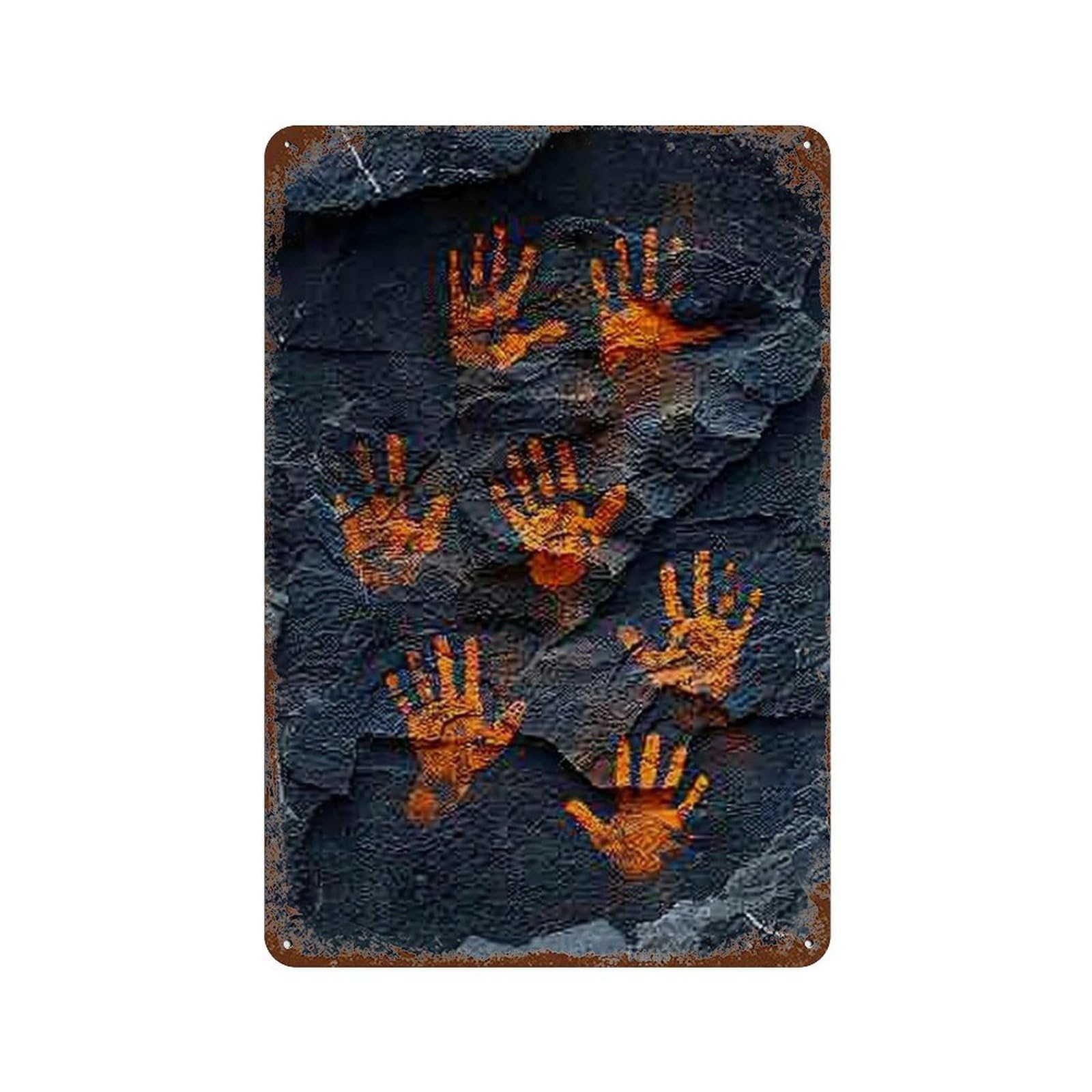 WUJHGRSG Ancient Handprints 01 Wall Art Retro Iron Vintage Metal Tin Sign Poster Modern Decor for Home Cofffee Club Bar Shop Style 30x20cm