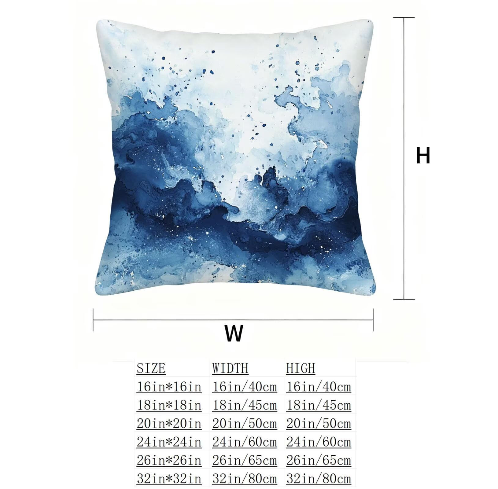 Azul Marino Funda Cojin 60x60 Blanco Funda Almohada 60x60 Cojines Sofa Súper Suave Fundas Cojines Decorativos Fundas Almohadas 4 Piezas Cervicales y Cuello, para Hogar Cama Salon Decoracion E - 725