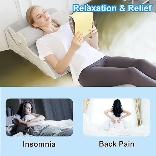 Miniatura 7 de Juego de almohadas ortopédicas de cuña para cama, espuma viscoelástica ajustable para después de la cirugía, alivio del dolor de cuello y espalda,