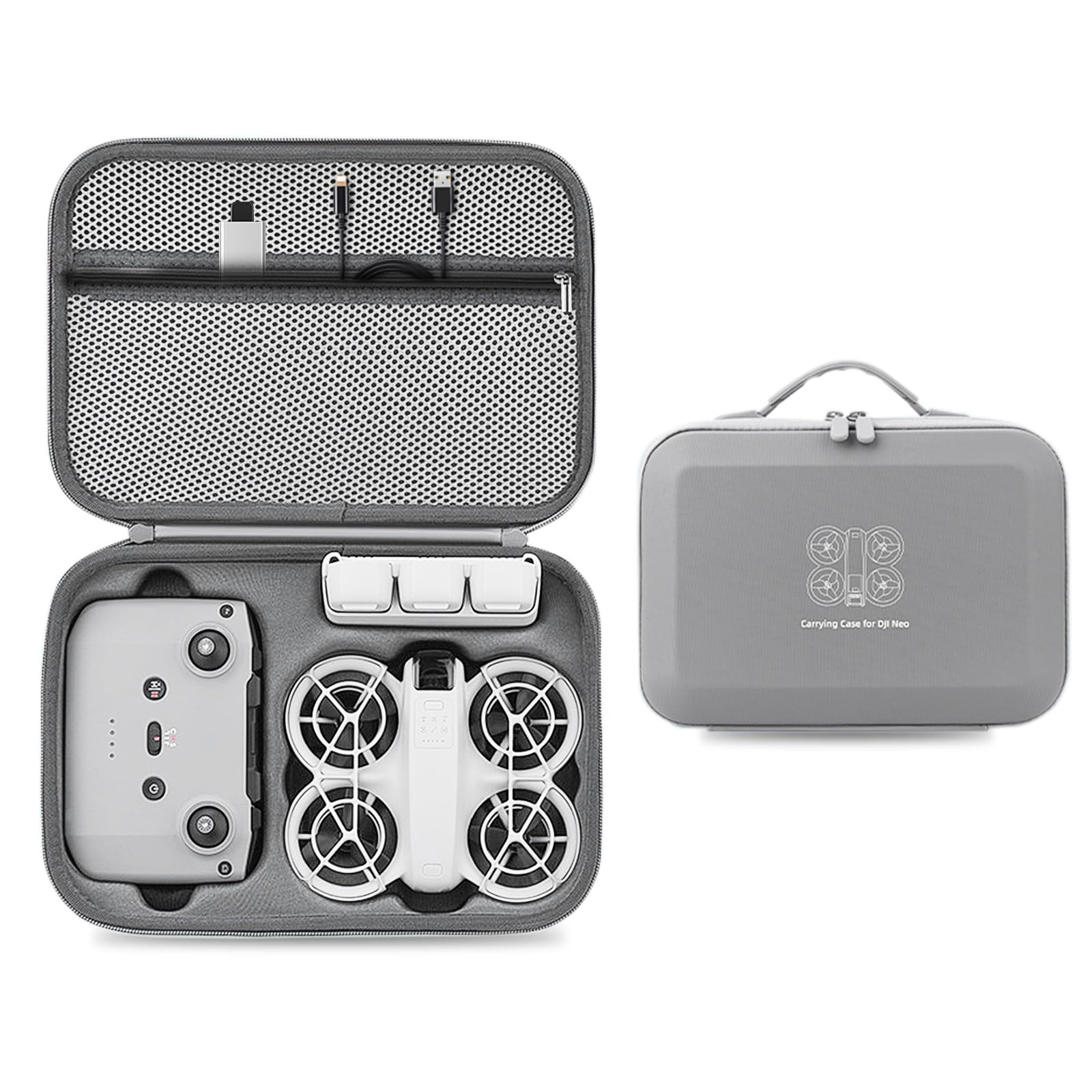 iEago RCNeo Case Portable PU Storage Protective Bag Waterproof Travel Hard Case for DJI Neo Fly More Combo Accessories