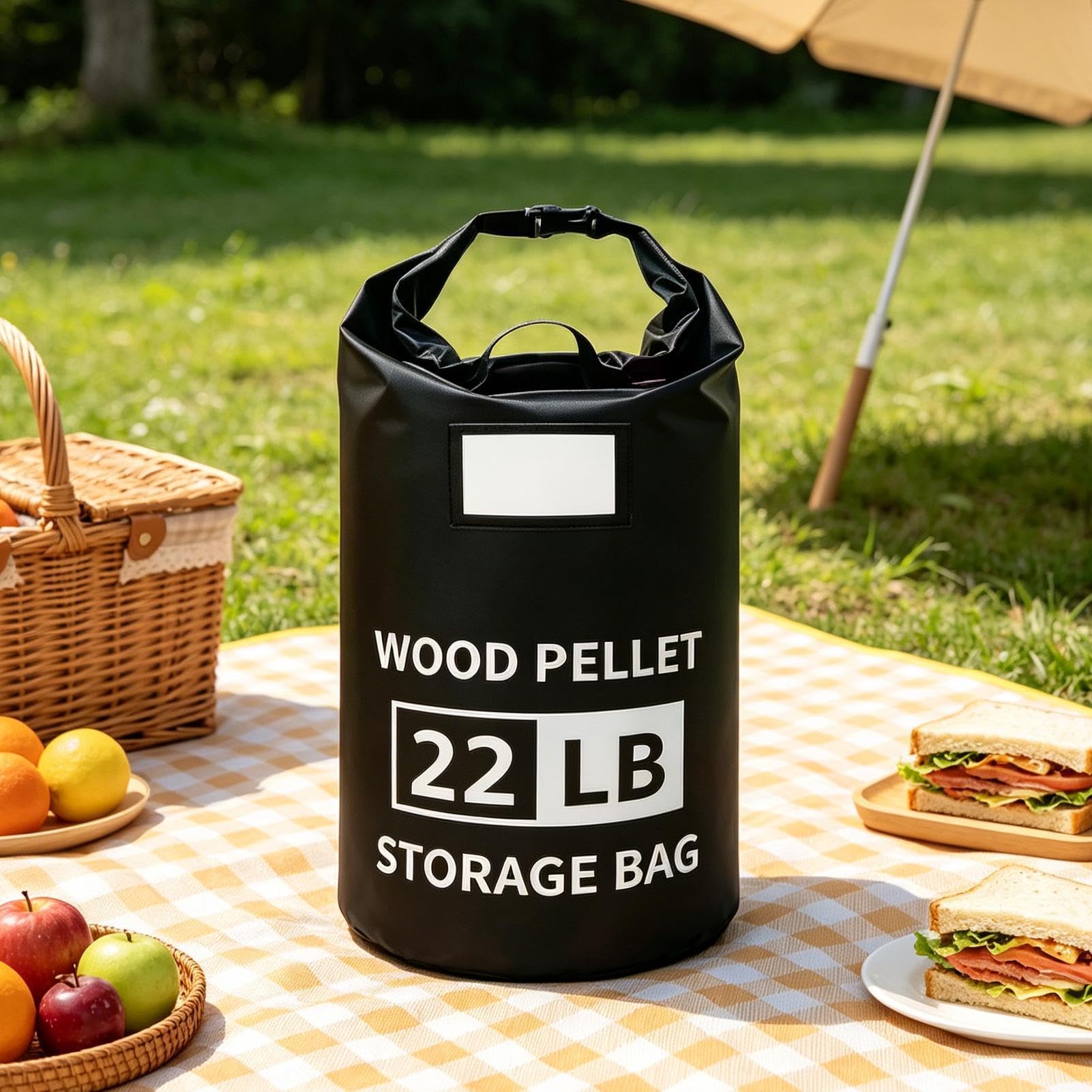 Contenitore Per Pellet BBQ Secchio Dispenser Per Trucioli Da 10 Kg | Portapellet Per Affumicatore Per Grigliate All'Aperto, Barbecue, Campeggio, Giardino, Picnic, Patio