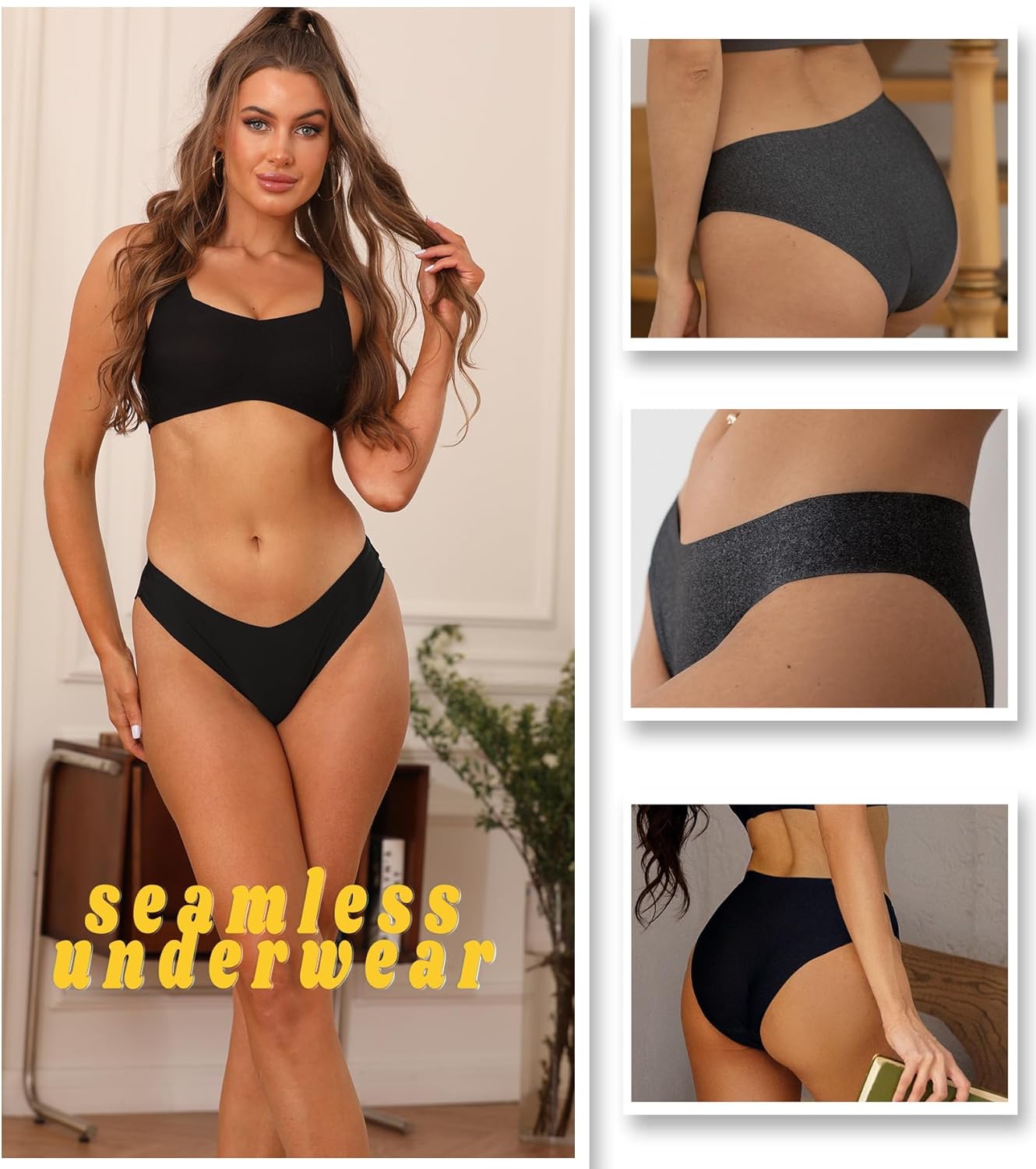 Seamless Underwear for Women Soft No Show Panties Sexy High Cut Invisible Hipster Silky Cheeky Ladies Bikini 6 Pack - Image 5