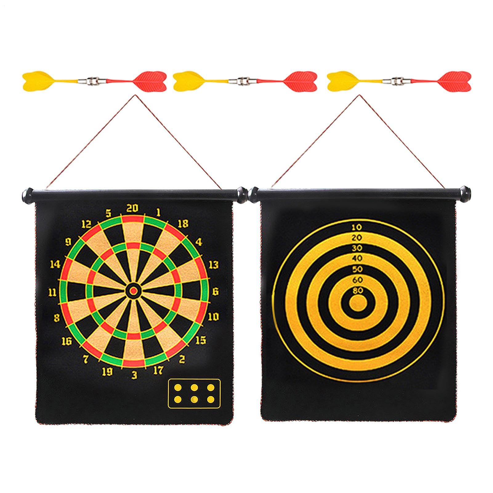 Kids Dart Board, Dart Board for Kids Indoor Fun Game | Kryty Magnetyczny zestaw rzutków dla dzieci, dwustronne, dwustronne, dwustronne