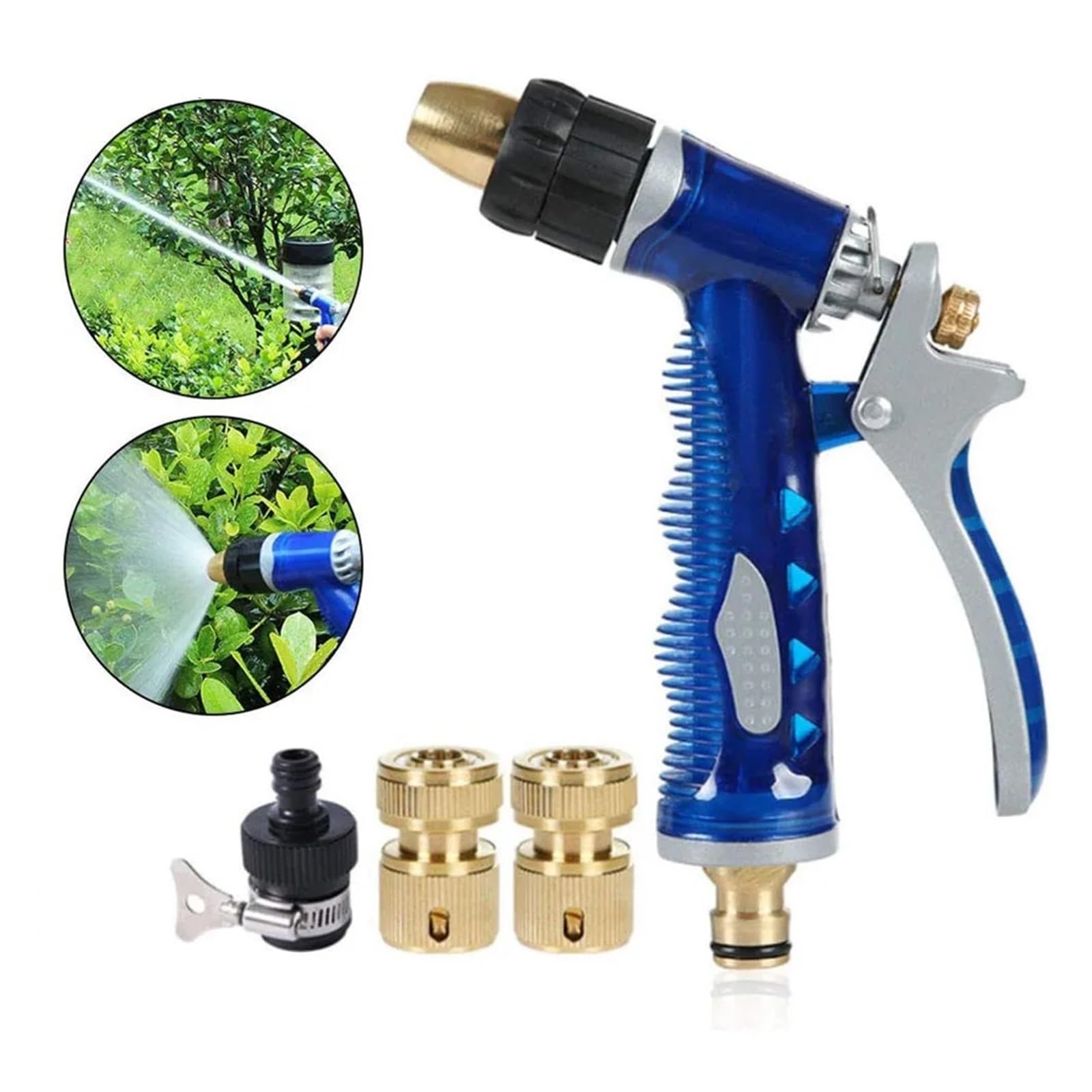 Boquilla De Pistola Riego Alta Presión For Jardín, Ajustable, Agua, Manguera Césped, Pulverizador Multifunción, Herramienta Limpieza FáCil De Usar(White*10)