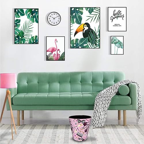 Vista 38 de Papelera, Retro Estilo Europeo Hogar Oficina en Casa Redondo de Cuero de la PU Papelera de Papelera Cubo de Basura Cubo de Basura Papelera Papelera