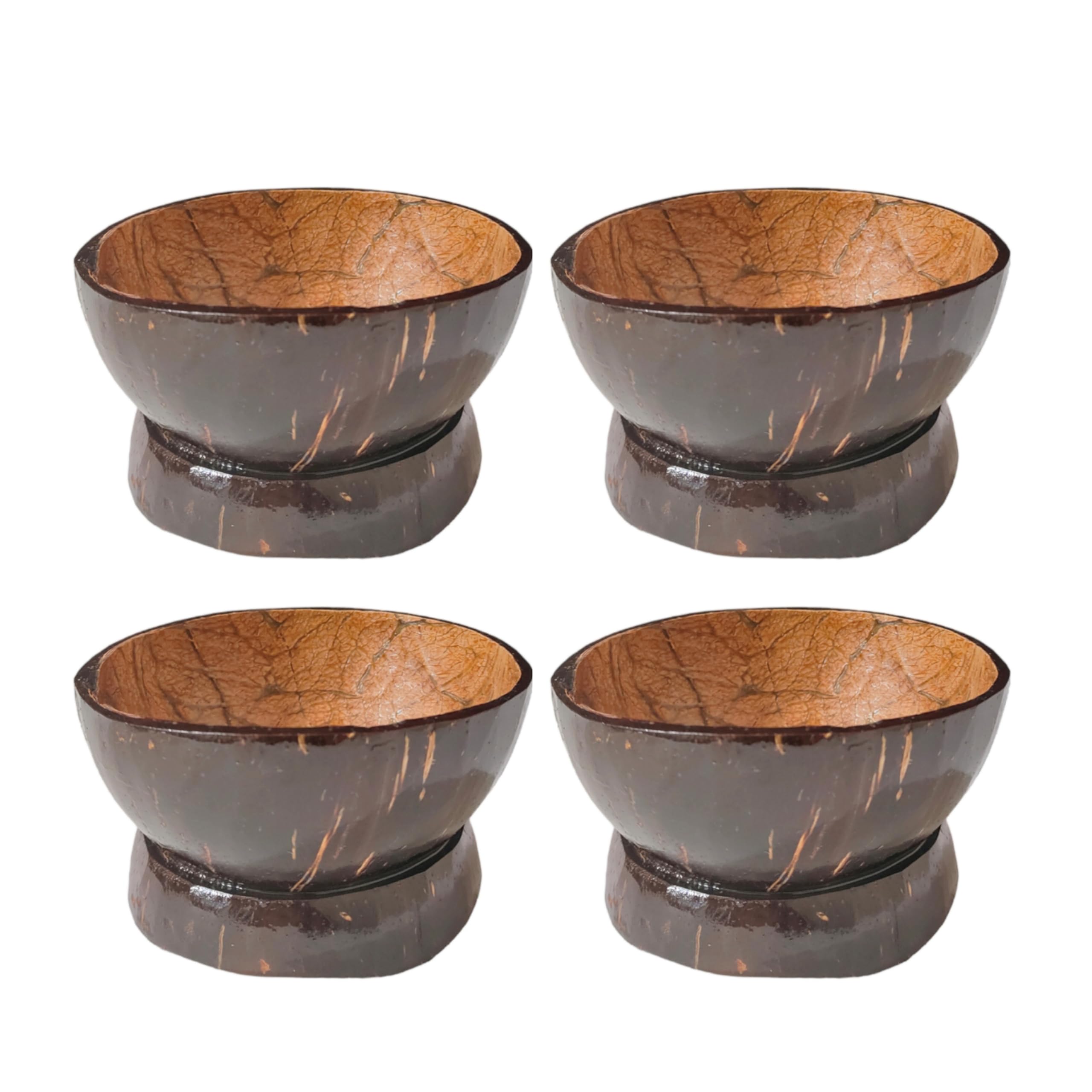 Ez Farmland Coconut Shell Pot/Bowl (Pack of 4) Coco Land Decorative Pot/Planter/Cup/Handcraft/Natural Pot/Agro Craft/Agri Craft (B0CHPD9S6L) Amazon Price History, Amazon Price Tracker