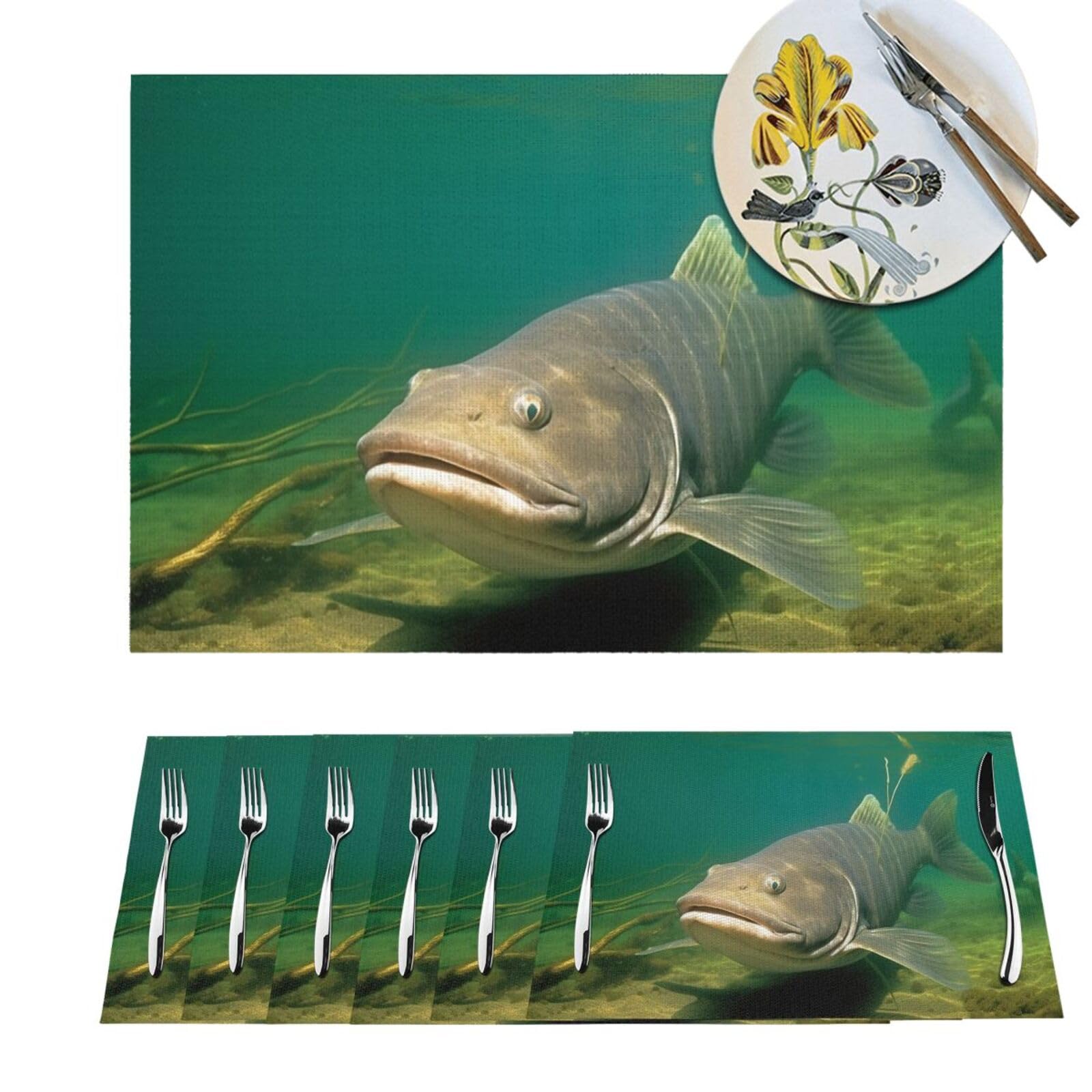 Sets de table en PVC de cuisine - Lot de 6 protecteurs résistants à la chaleur