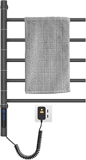 180-Grad-drehbarer elektrischer Handtuchheizkörper, Badheizkörper, Handtuchtrockner mit Handtuchhalter, Handtuchwärmer, 220 Volt, 85 Watt. (grau)