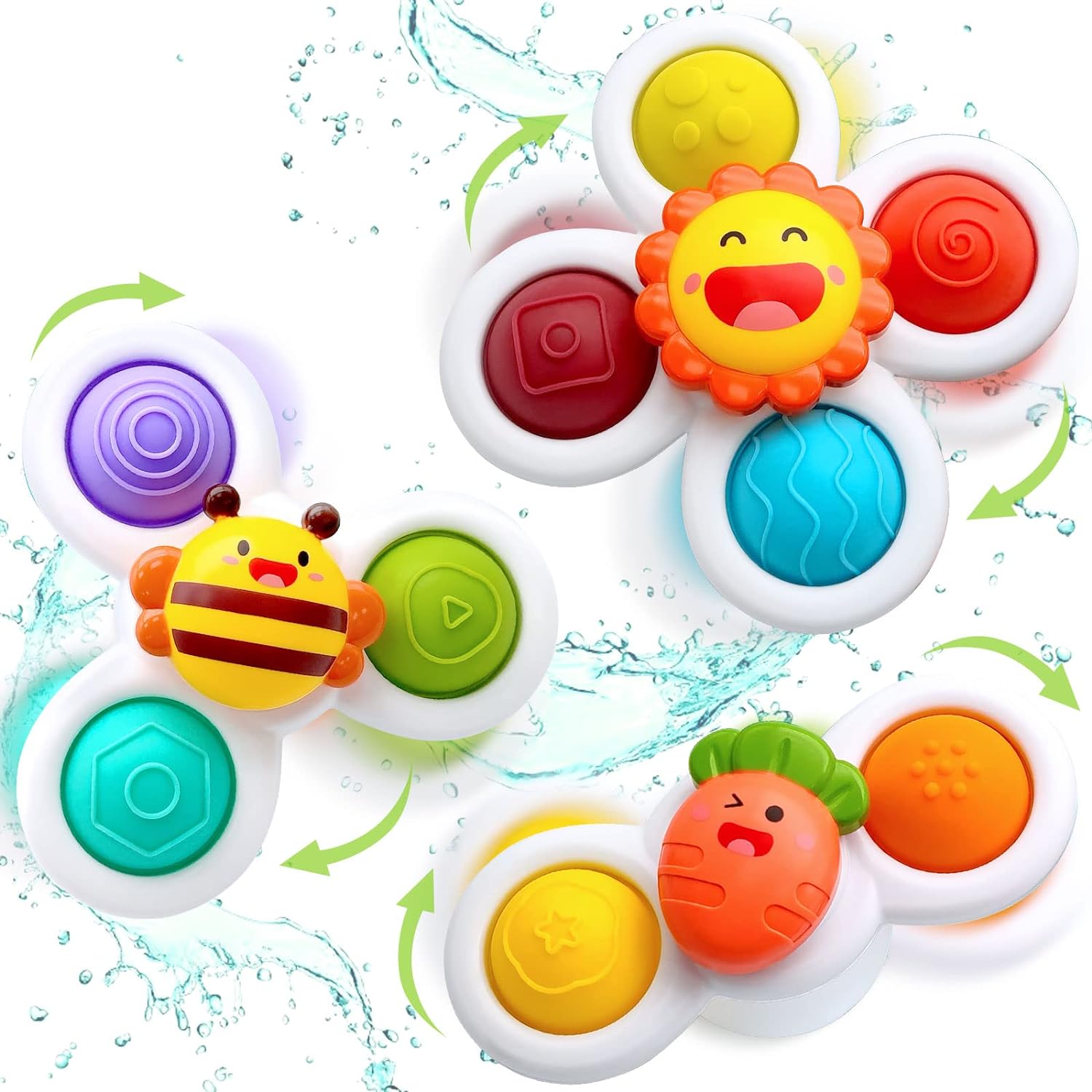 FUNVERSE® Baby Bath Toys for Kids - 3 PCS Flower Suction Cup Bath Toy for Baby Boys Girls , Waterproof Suction Cup Rotating Top Rotating Learning Toy Sticks to Smooth Surface ( Flower Design ) (B0D2VZJ237) Amazon Price History, Amazon Price Tracker