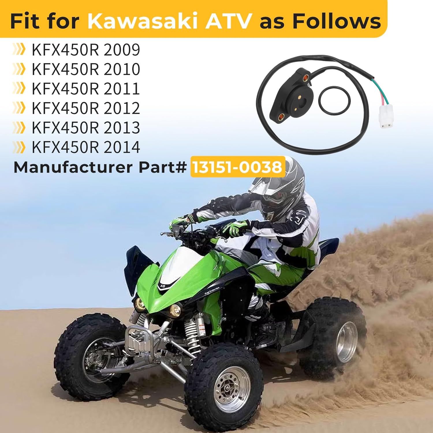 M MATI Neutral Switch Gear Sensor for Kawasaki ATV KFX450R 2008-2014 13151-0038