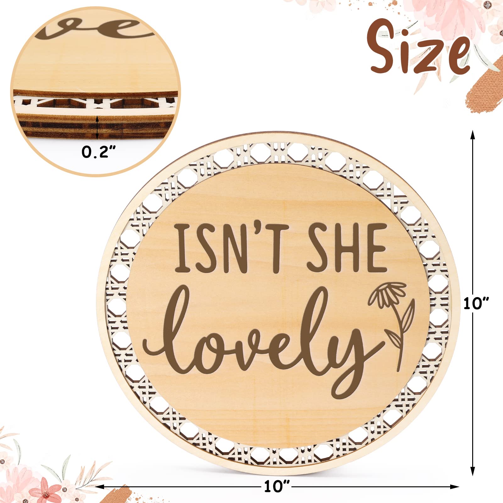 Huray Holzschild 'Isn't She Lovely' – Wanddekoration Für Mädchenzimmer, Boho-Stil, 13-29,5 Cm