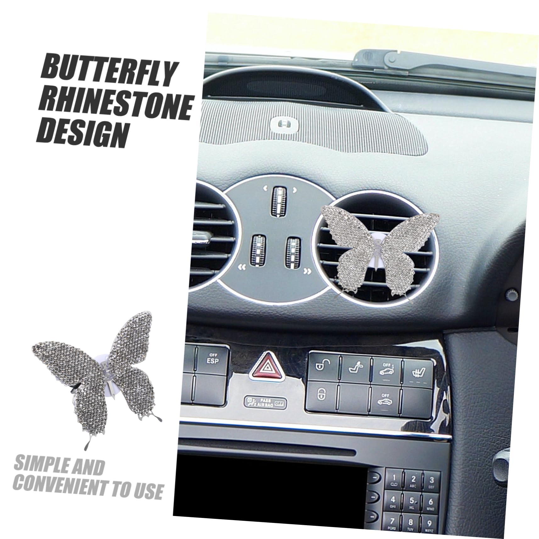 SOLUSTRE 4stücke Car Clip Im Schmetterlingsdesign Mit Strass Eleganter Auto-duftspender Für Aromatisches Autozubehör Verschönerung Fahrzeuginnenraums