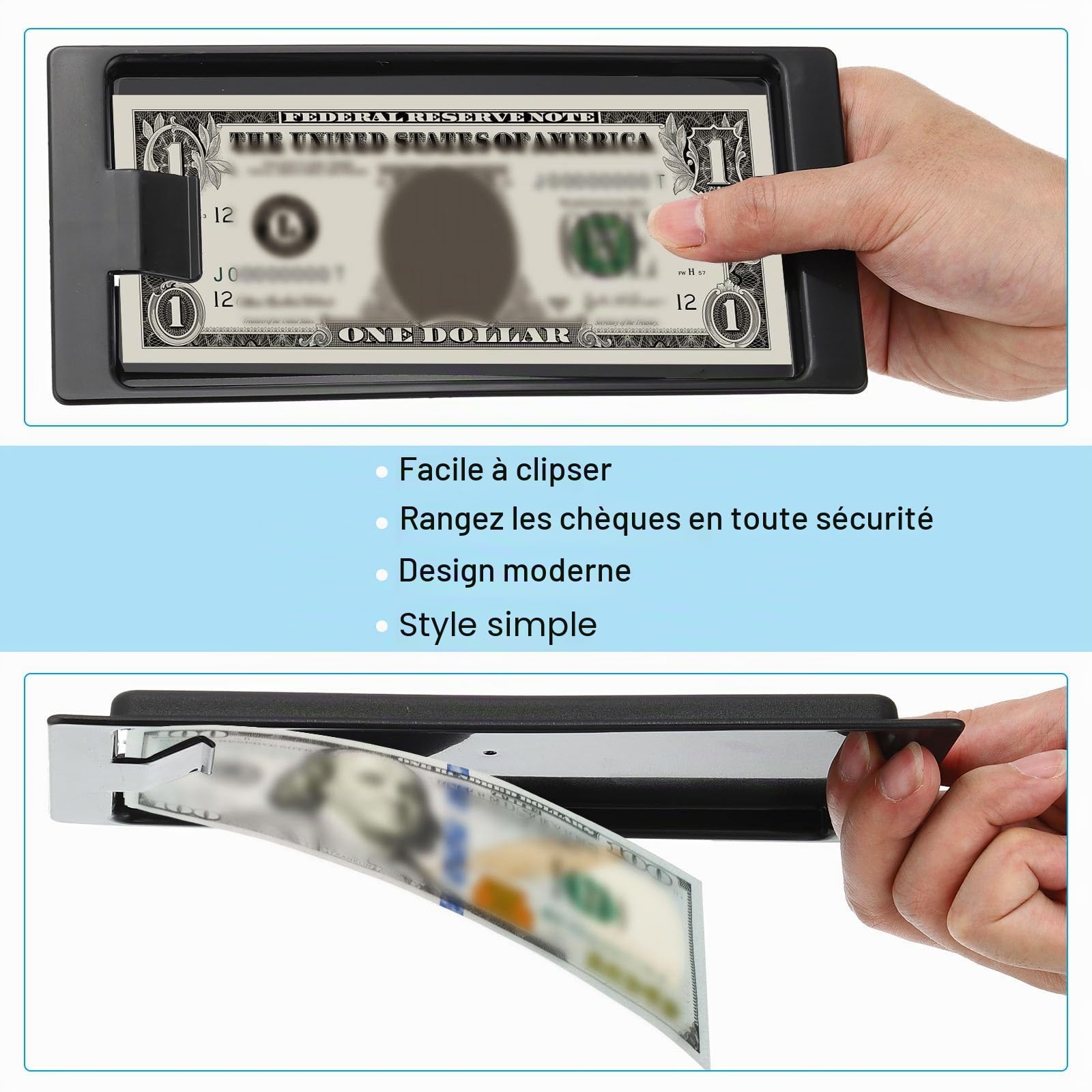 PATIKIL Vérifiez Supports, 16 Paquet Noir Plastique Pointe Plateaux, Restaurant Chèque Présentateurs, Invité Reçu Support Plateau pour Bars, Hôtels, Restauration, 8,2 x 3,9 x 0,4"