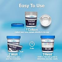 Vista 2 de Prime Screen -5 Panel Multi Droga Prueba de Orina Taza Compacta (AMP, COC, mAMP/MET, OPI, THC) T-Cup -[10 Pack]-TDOA-254