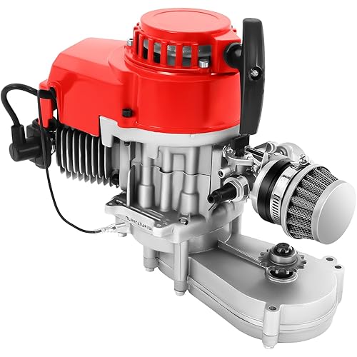 49CC/50CC 2 Stroke Racing Engine Motor,7000rpm Small Motorcycle Motor Engine,Gasoline Engine Single Cylinder， Pull Rope Start and Electronic Ignition System,for Off-Road Vehicles,ATV Racing.