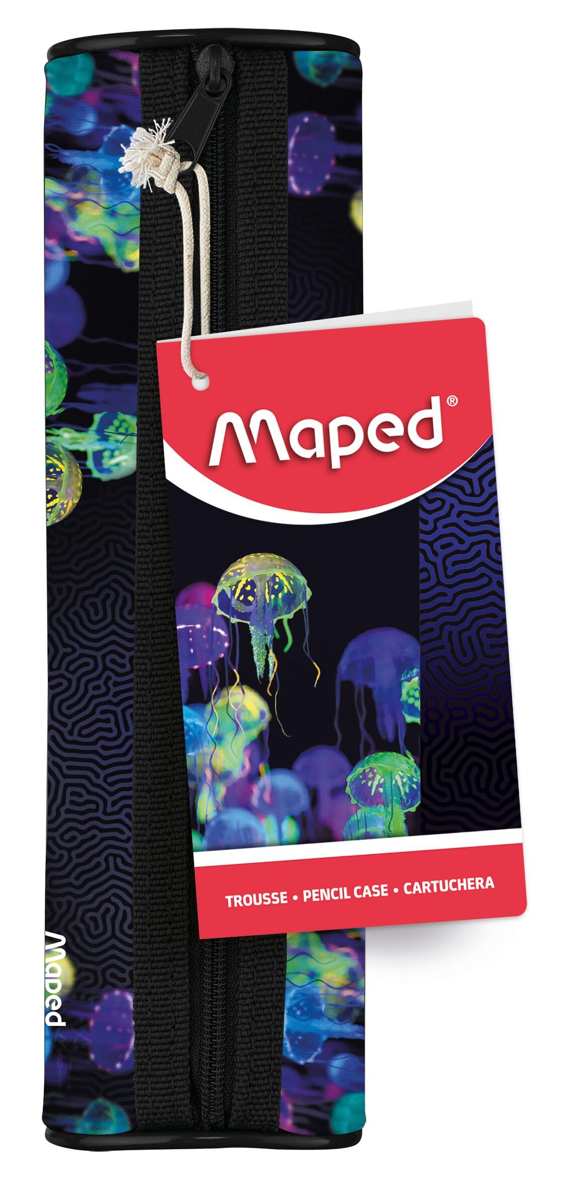 Maped - Deepsea Paradise Pencil Case - Polyester Pencil Case, High Resistance - Metallic Zip - Pencil Case 21 cm
