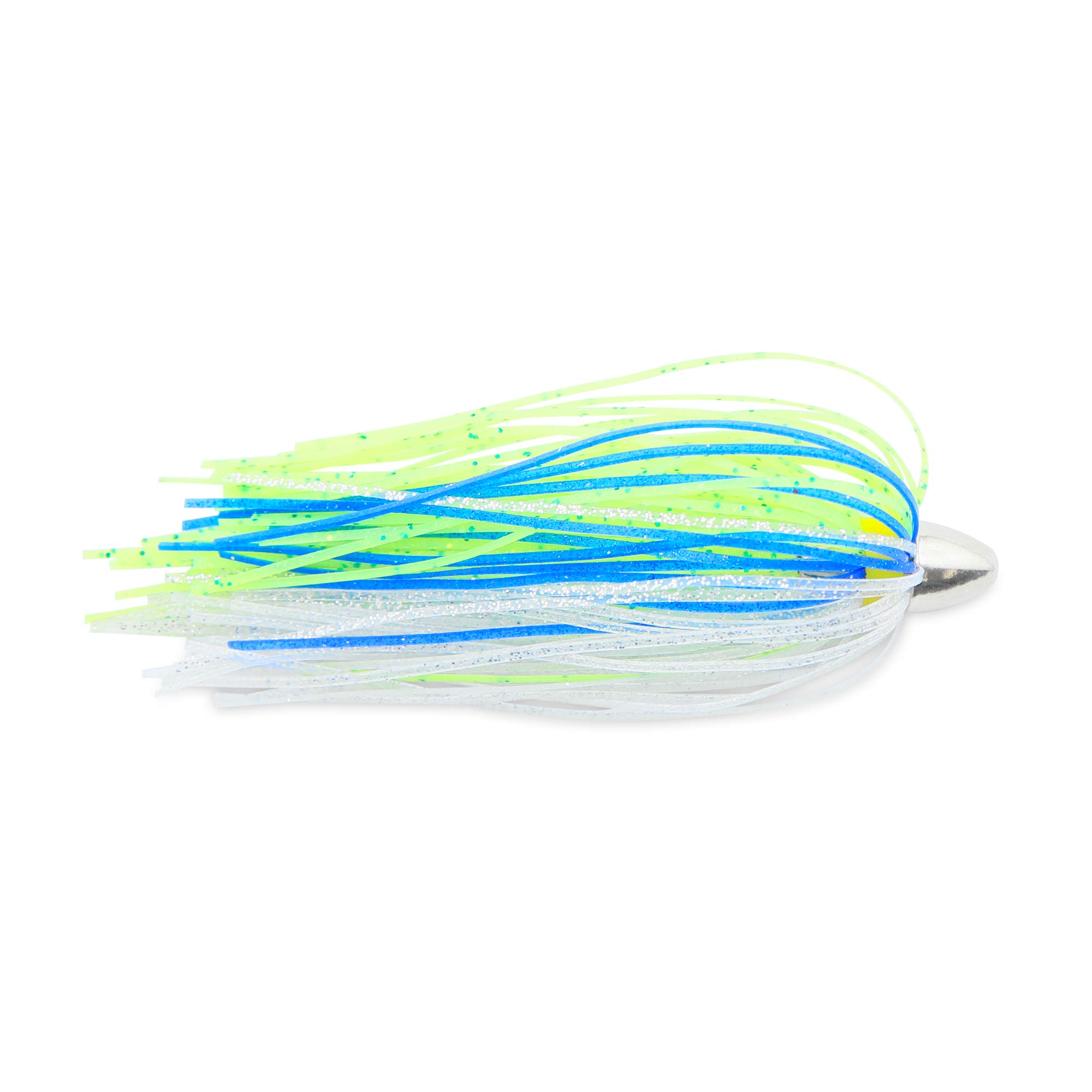 C&H, King Buster Lure, Style KB, Blue/Chartreuse/Silver Skirt, 1/8 oz (3.5 g) Head, 2.5 in (6.35 cm), 3 pc