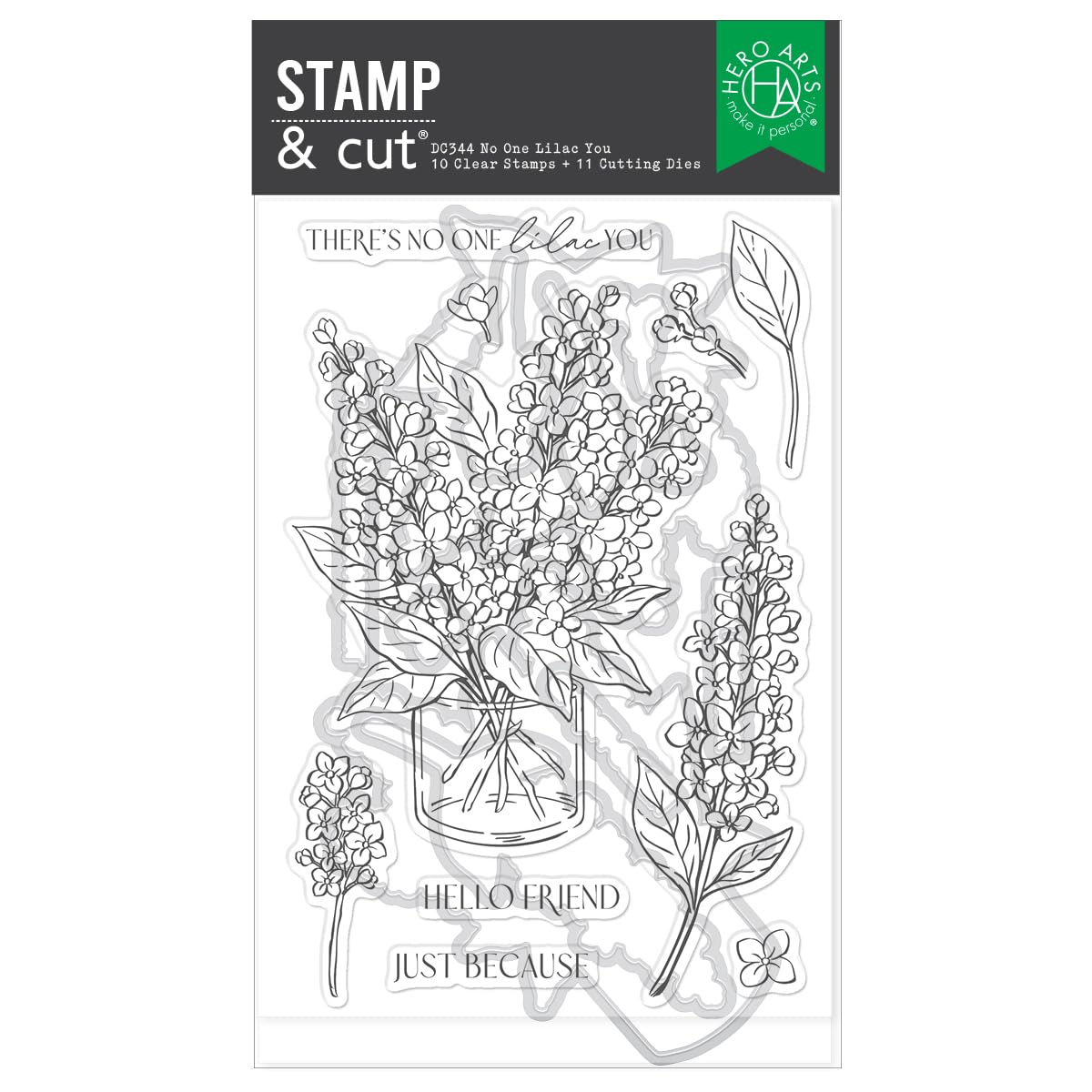 Hero Arts No One Lilac You Stamp & Cut Set