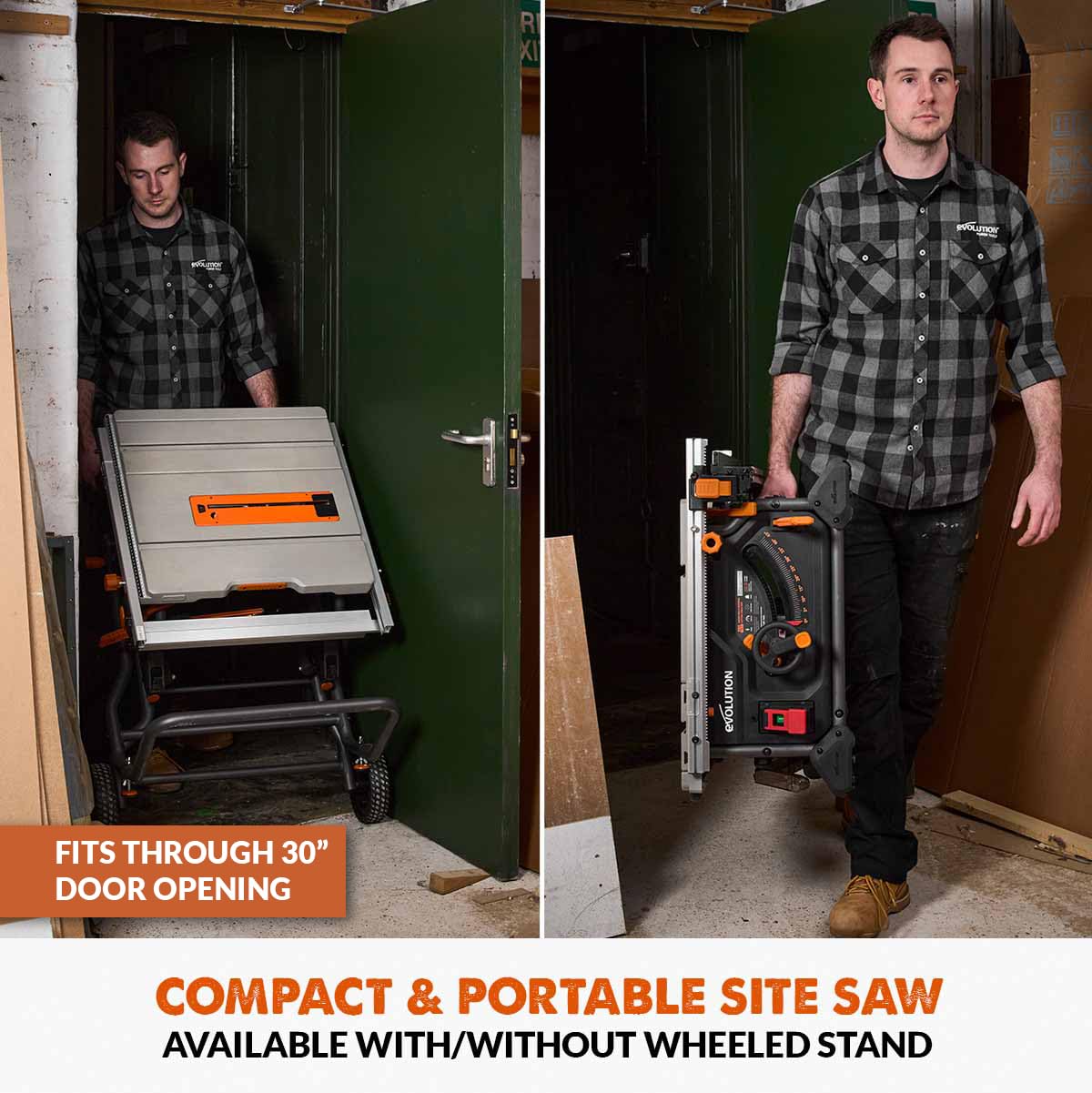 Evolution Power Tools R255TBL Sierra de mesa (Nueva generación Rage 5-S) Multi-Material Hoja de corte incluida Corta Madera Metal Plástico, Bisel 45˚, Ángulo de inglete +/- 60˚, 1650w