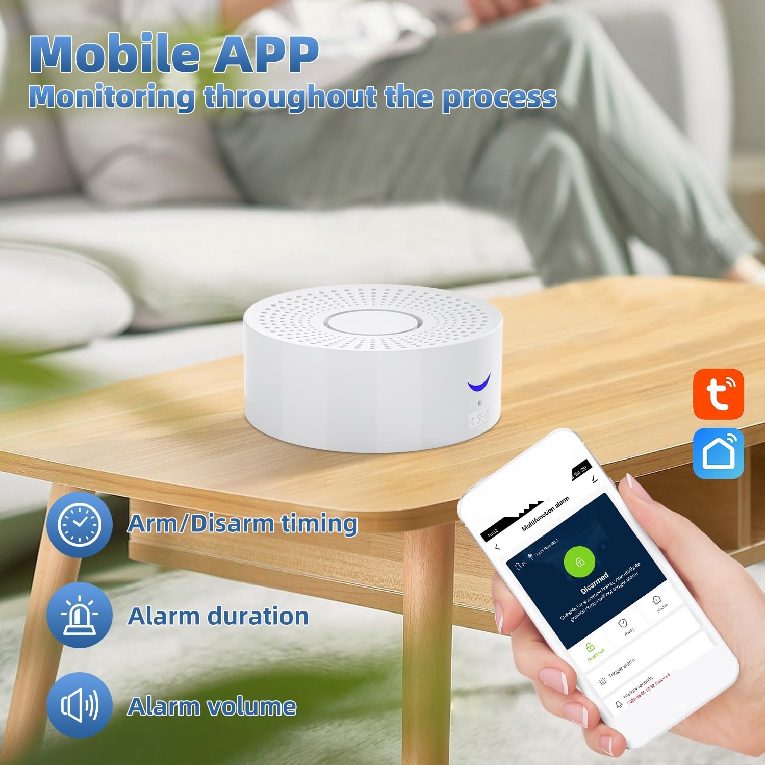 Alarmas para casa, De Alarma de casa Inteligente, 433mhz, protección de Seguridad antirrobo, Sirena, Control por aplicación, Kits de Alarma de casa inalámbricos(Set 1)