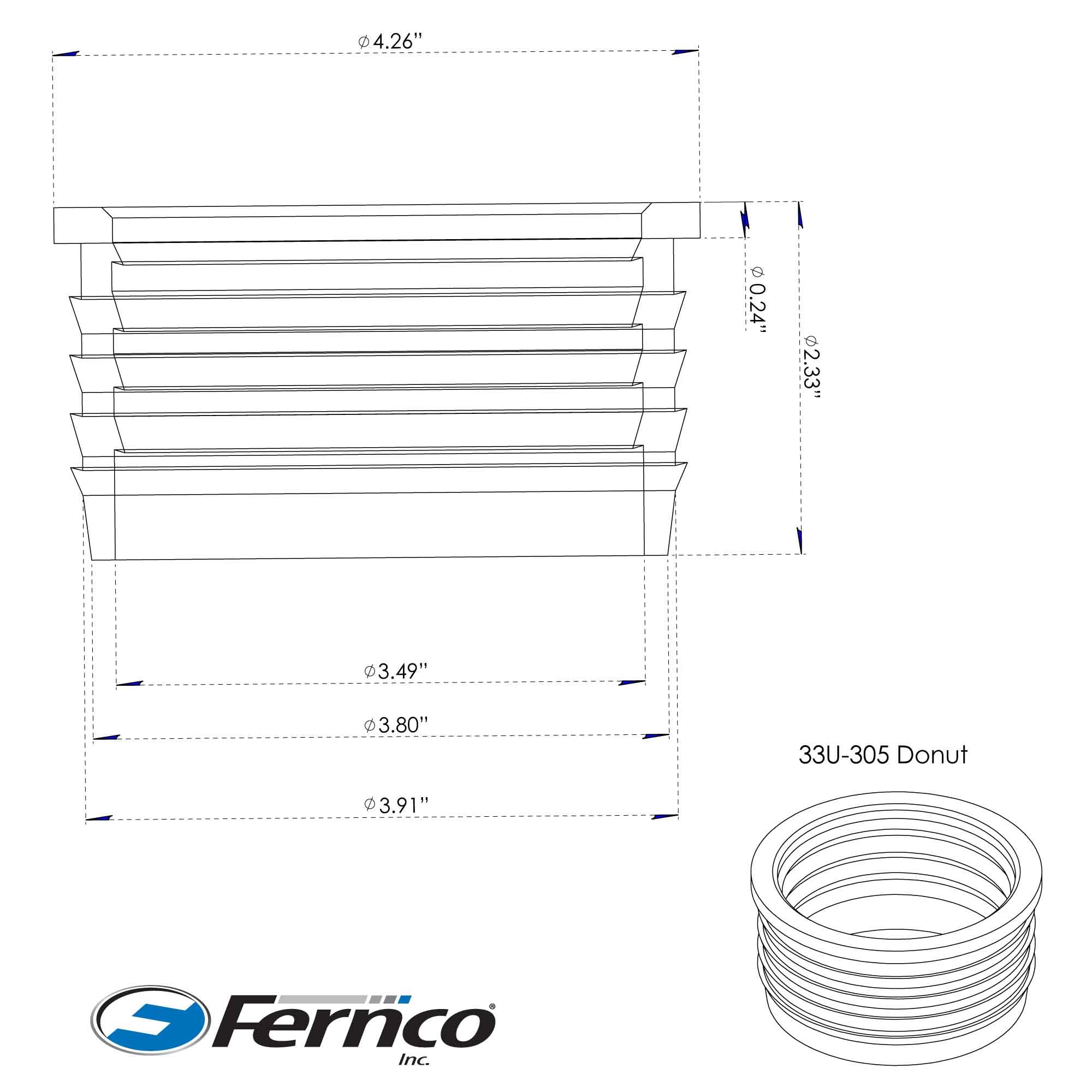 Amazon.com: Fernco P33U-305 3-in. Service Weight Cast Iron Hub to