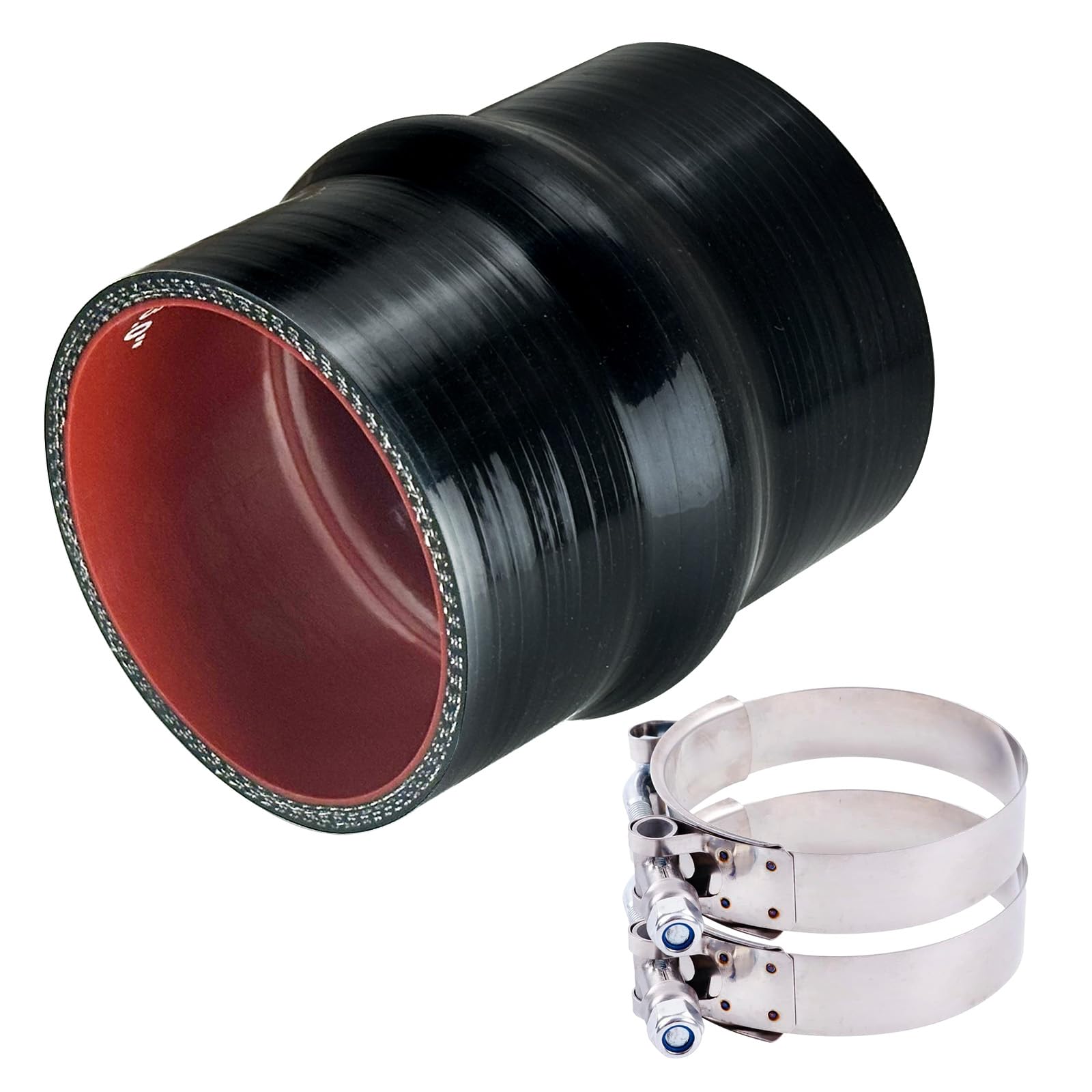 KDP 3.0" ID Straight Silicone Hose Coupler With 2 SS304 Worm Clamps - View #7