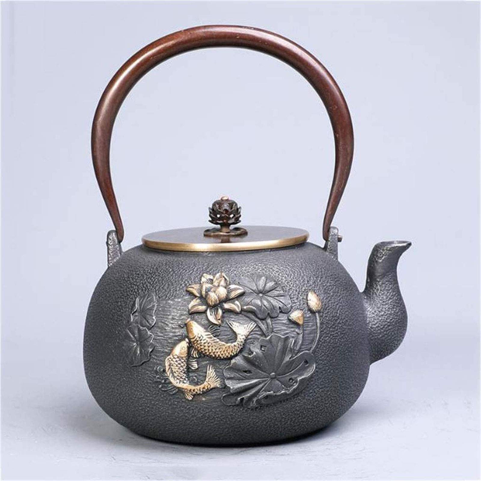 MGEMJMJ Tea Kettle Tea Pot, Handmade Cast Iron Tea Infuser, Retro Small 1.2 Litre Tea Kettle, Japanese Teapot Perfect For Loose Leaf Tea