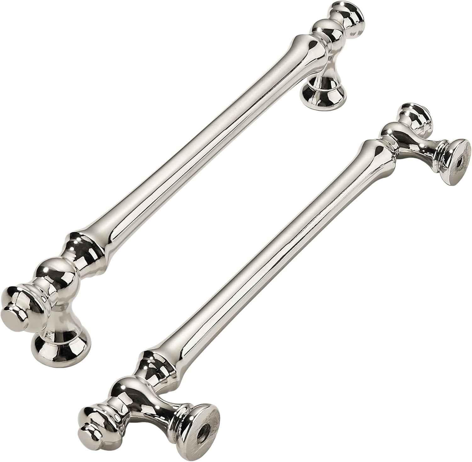 khtumeware 10 Pack 5 Inch(128mm) Polished Nickel Cabinet Pulls: Classic Zinc Alloy, Silver, 5" Hole Center, Ambidextrous, Easy to Install, Durable 10 5 Inch(128mm)