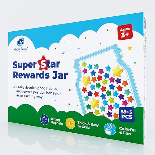 Miniatura 7 de Tarro magnético Super Star Rewards - Herramientas de gestión de comportamiento en el aula, sistema de recompensas para aula, tabla de comportamiento