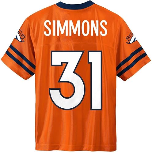 Miniatura 3 de Justin Simmons Denver Broncos #31 - Camiseta de color naranja para niños pequeños
