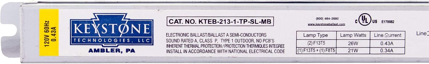 Keystone 00094 - KTEB-213-1-TP-SL-MB T5 Fluorescent Ballast