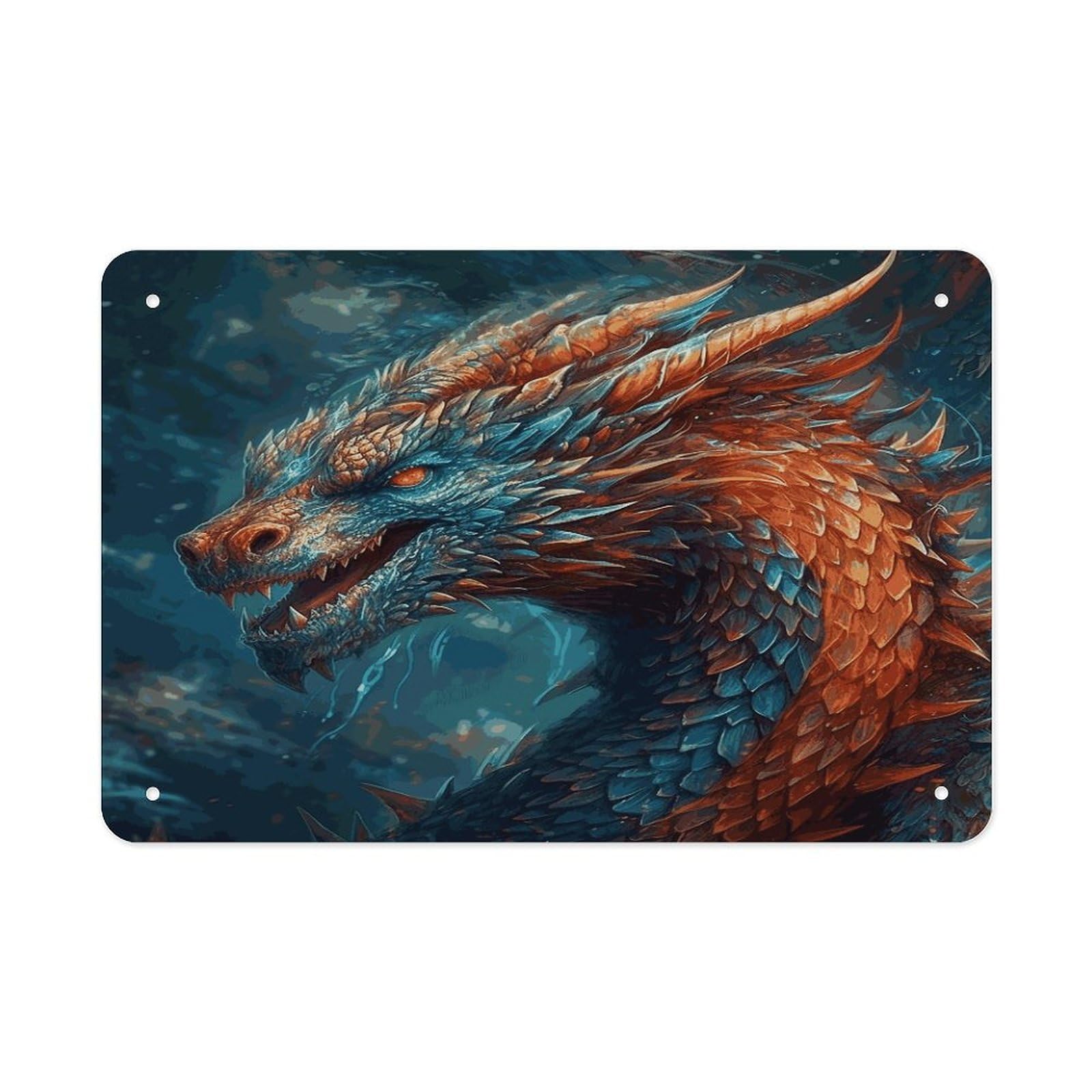 Fodpand Style Dragon Art Wall Art Metal Signs Tin Sign