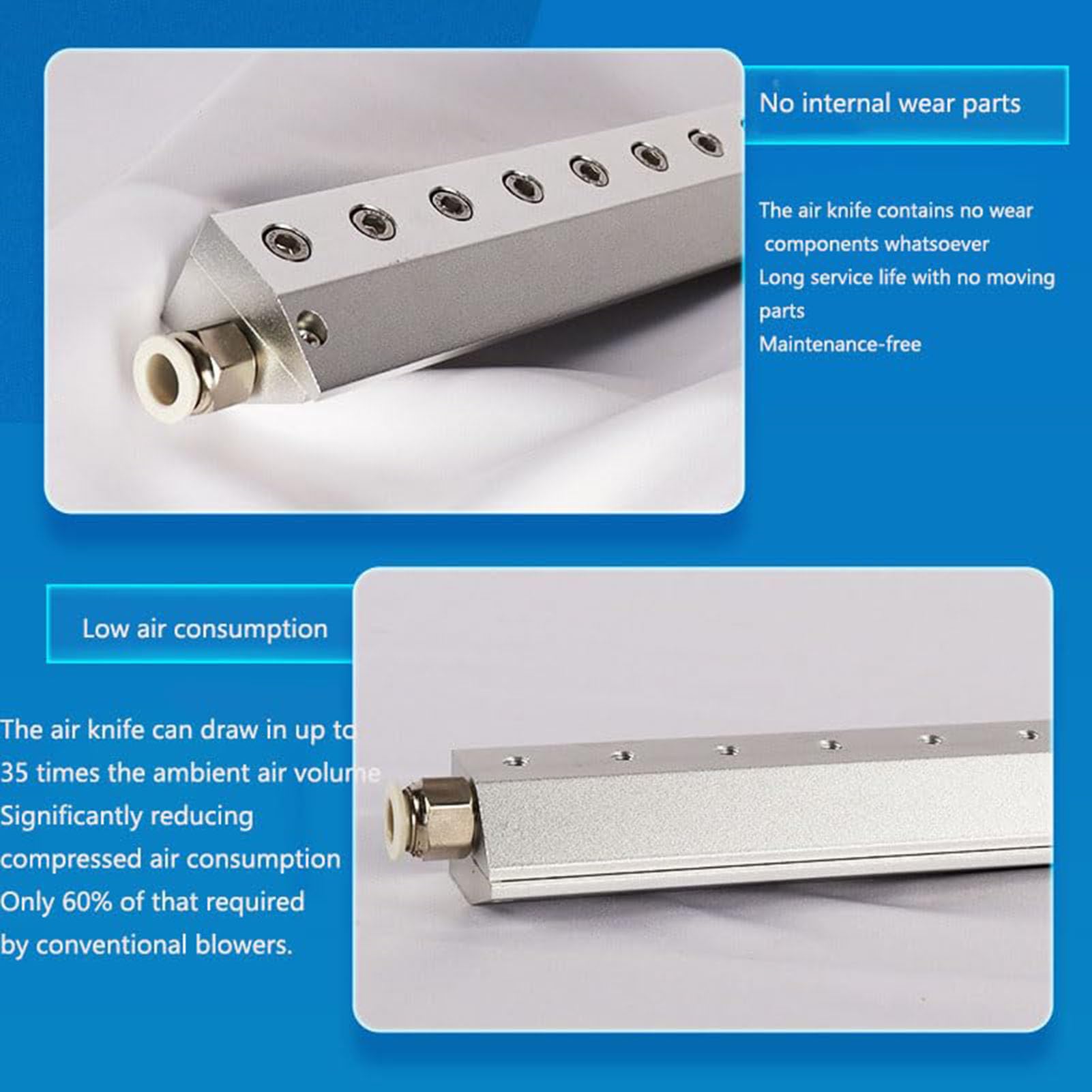 Soffiatore a lama d'aria, lama d'aria per soffiare polvere con filettatura da 1/4", accessori per linea di produzione industriale, uso con compressore d'aria
