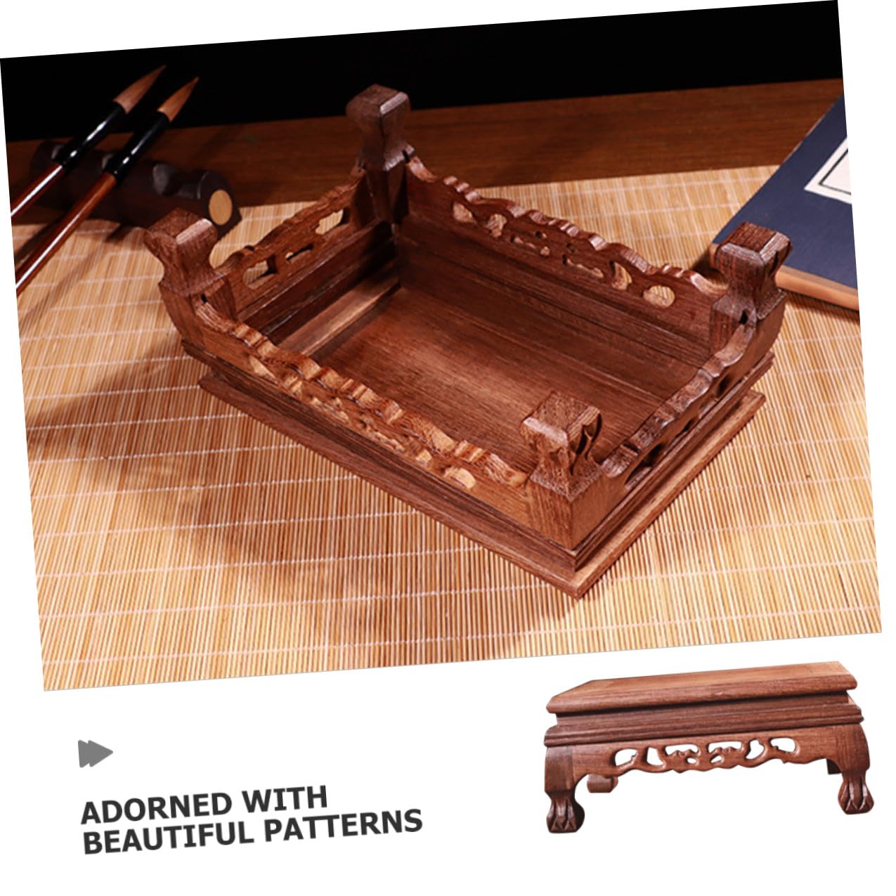 Base de Exhibición Rectangular de Madera para Macetas y Acuarios