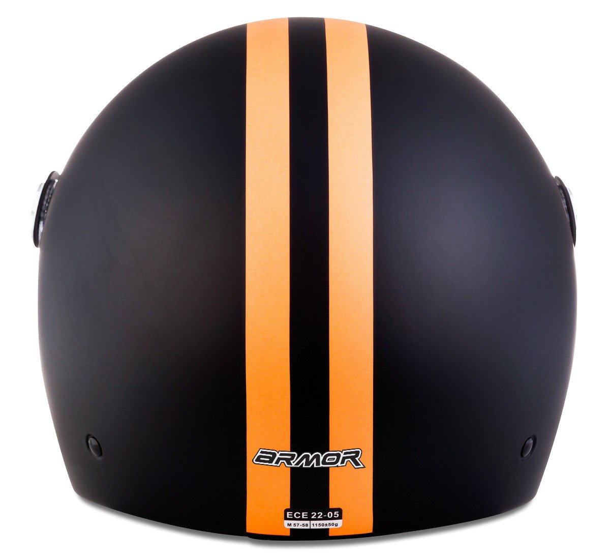 ARMOR HELMETS® AV-63 „Fun Matt Black“ · Jet-Helm · Motorrad-Helm Roller-Helm Scooter-Helm Moped Mofa-Helm Chopper Retro · ECE 22.05 Sonnenvisier Schnellverschluss Tasche XS–XXL (53-64cm)