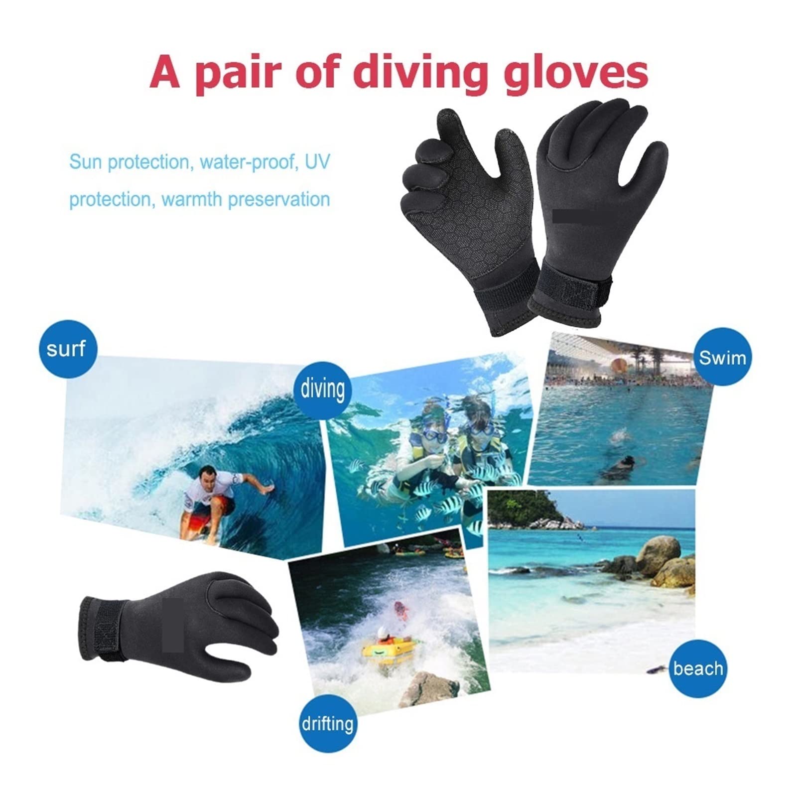 1Pair 5mm Neoprene Nuoto Scuba Diving Guanti Antiscivolo Tenere caldi Guanti invernali for uomo Snorkeling Surf Sci Sport acquatici Ampia Gamma Di Applicazioni