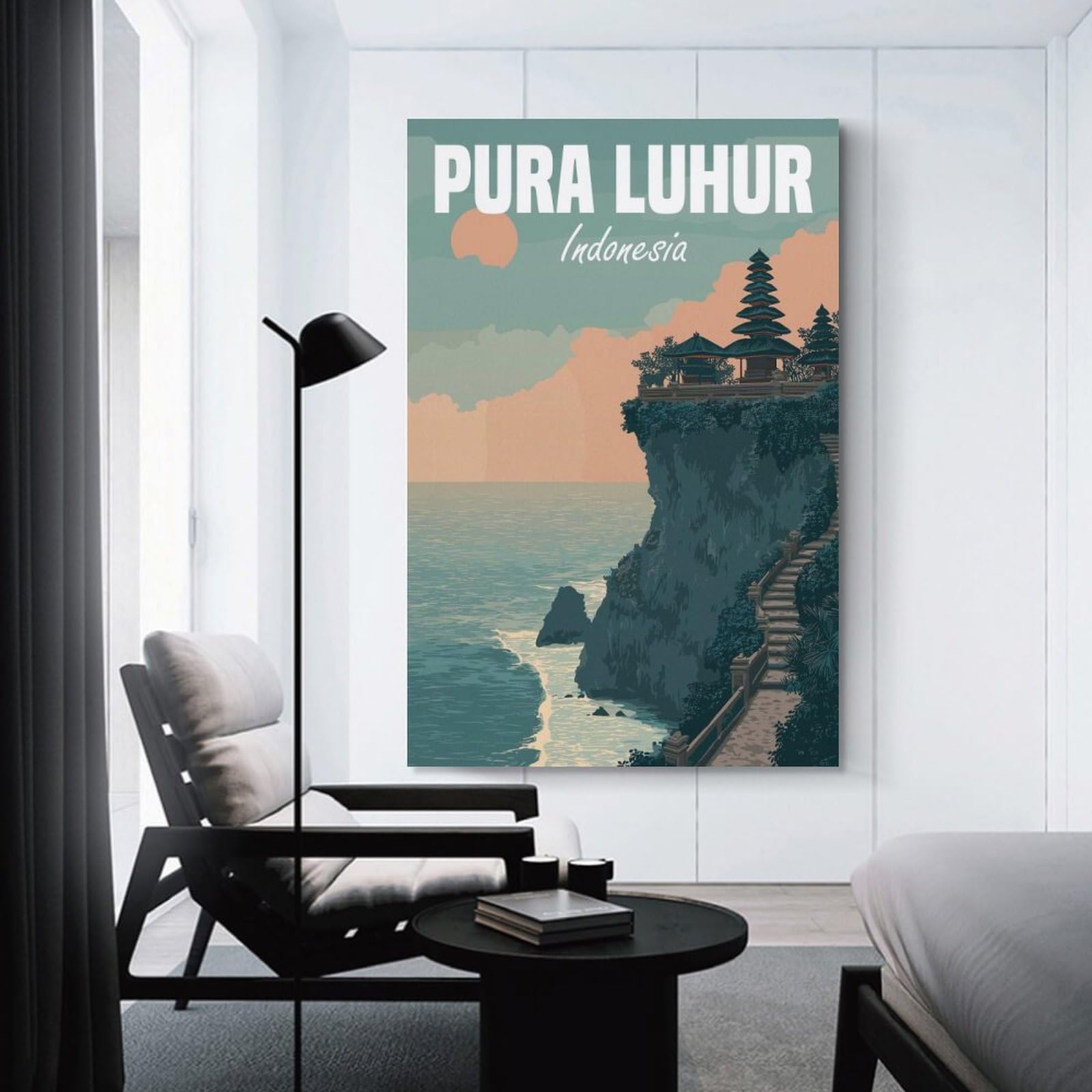 Junmoney Pura Luhur Temple Indonesia Room Decor Wall Art 20x30inch(50x75cm), for Wall Displays, Bedrooms Or Room Updates, Ideal for Building A Coordinated Art Wall