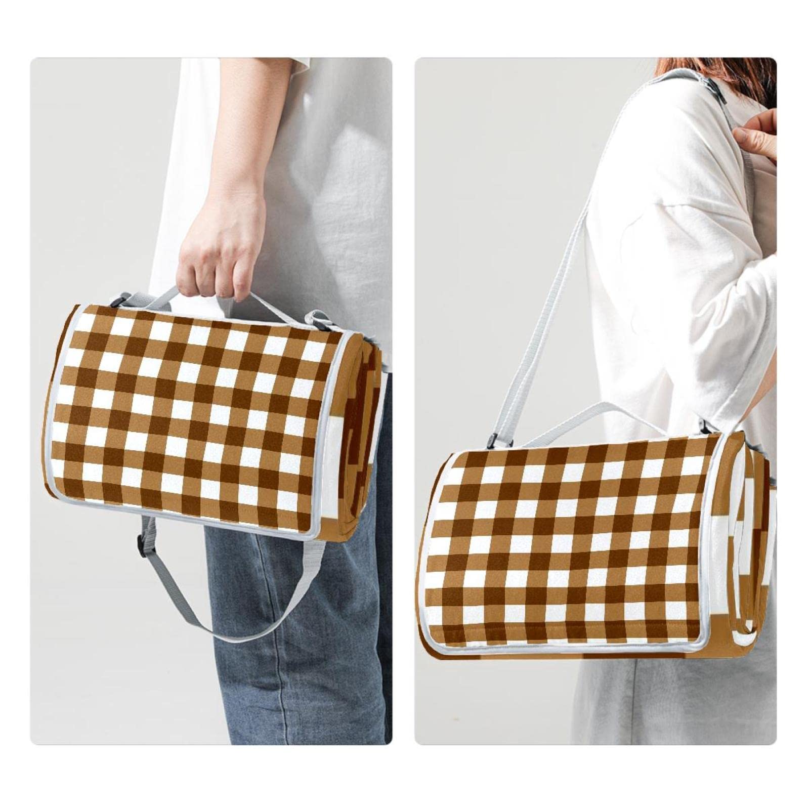 LRUUIDDE Grande Couverture De Pique-nique à Carreaux Pour Extérieur