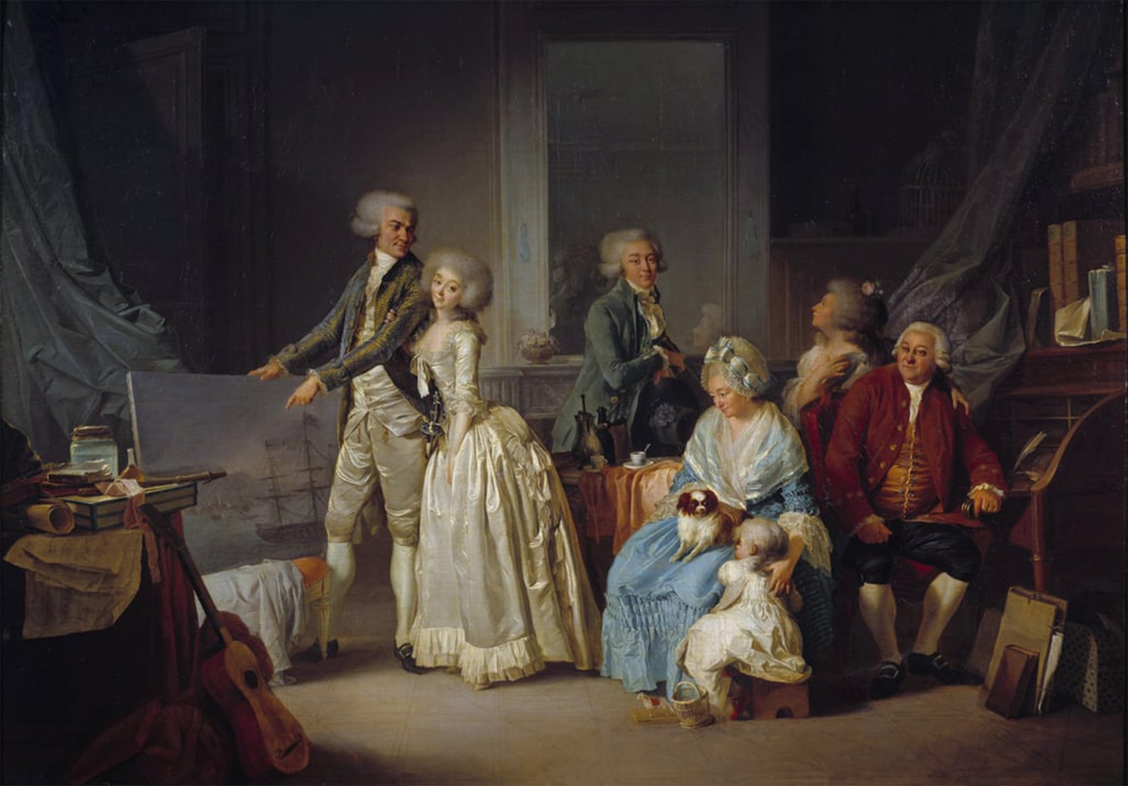 ARTXLXXBN Famous Print Painting Colorful Art Print the Gohin Family by Louis Leopold Boilly Canvas Art Decorations for Home Decor 60x90cm
