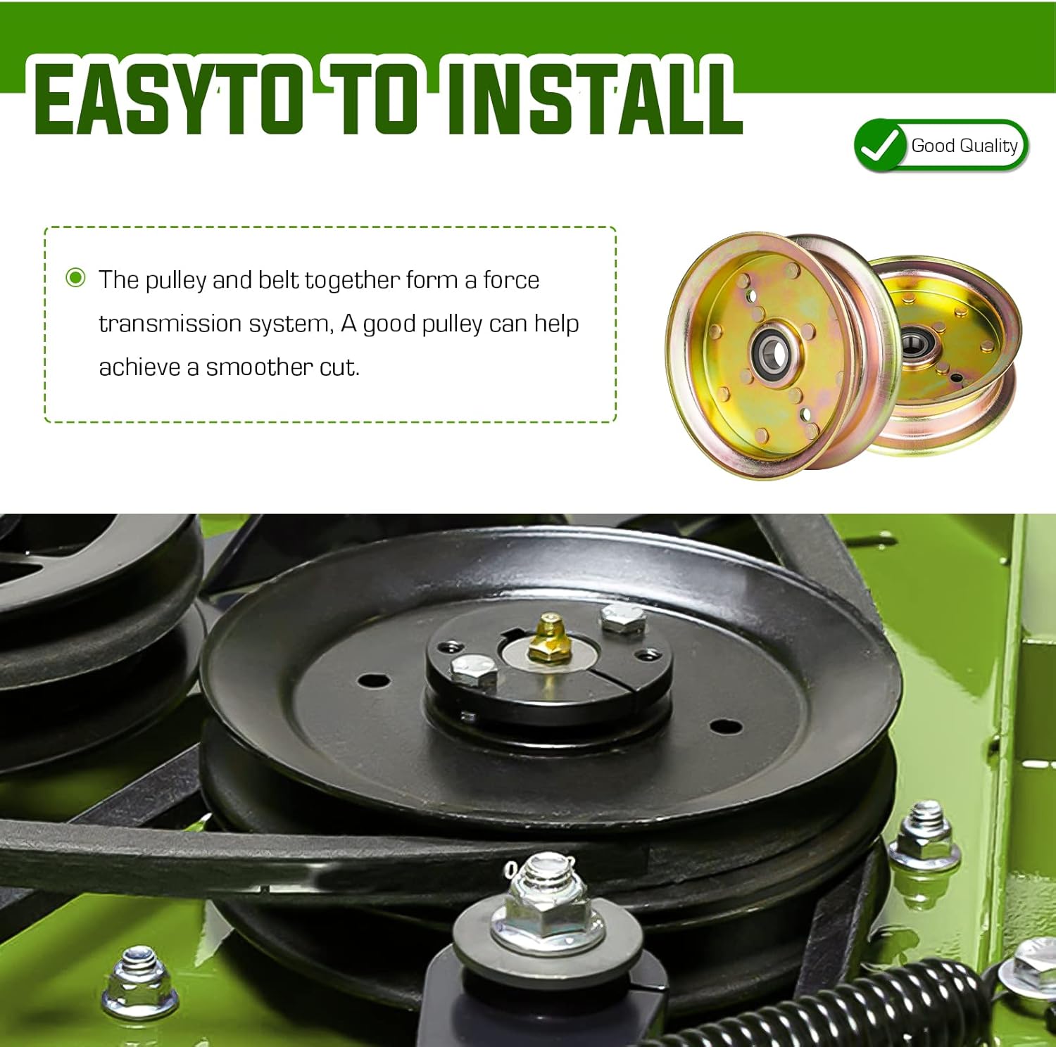 Flat Idler Pulley for Husqvarna GT 52XLS GTH 52XLS MZT 52 MZ 5424 RZ 5422 RZ 4623 YT 42XLS EZ 4220 EZ4824 589766102 539112196 539131148 539132728 3 Pack