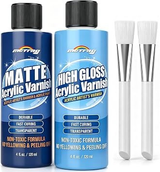 Clear Acrylic Paint Sealer, Gloss & Matte Varnish for Art Crafts, Painting