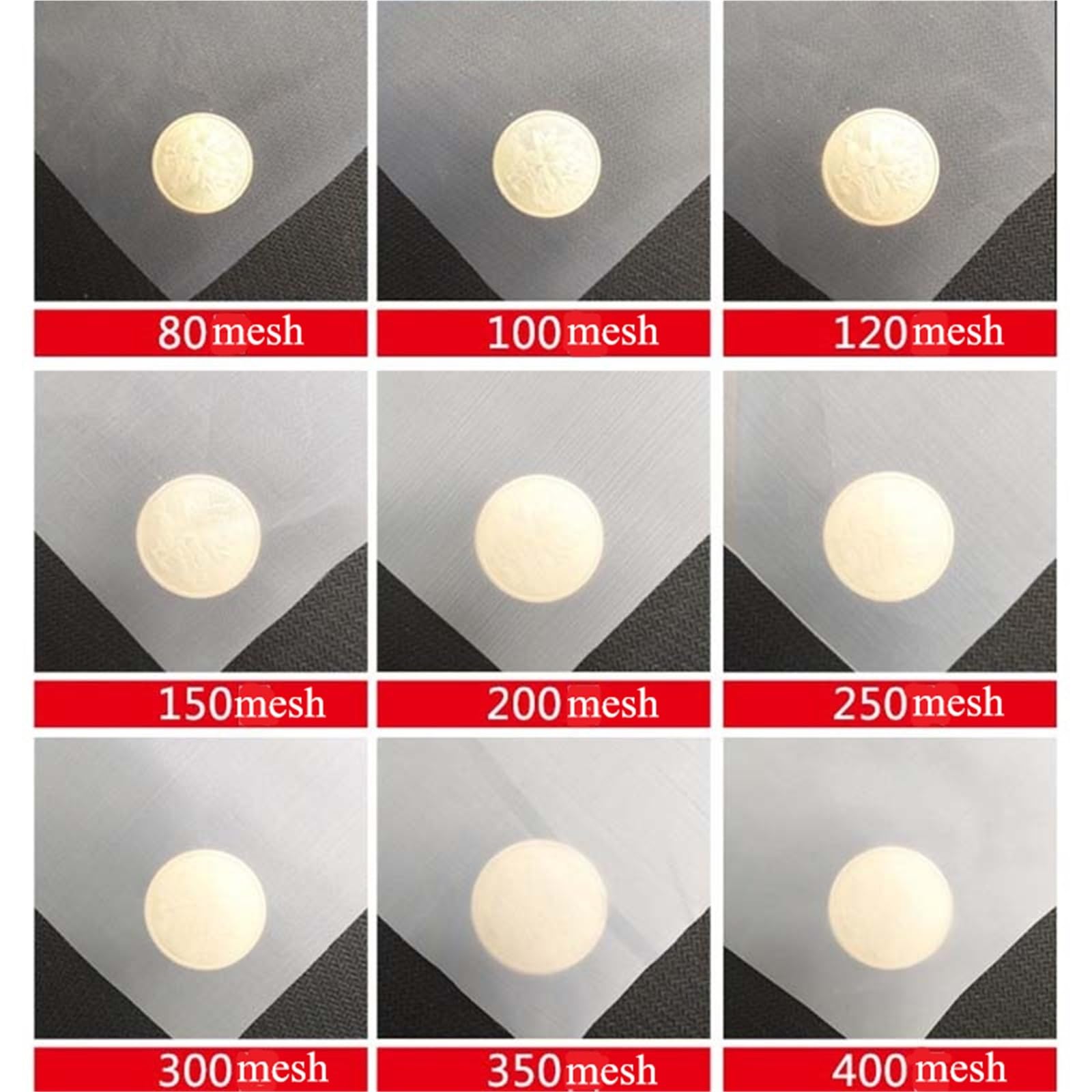 Nylon-Filtertuch Nylon-Siebgeweberolle 80–500 Maschen, weißes Nylongewebe, präzises Filtertuch, 1 m Breite * 1/5/10 Meter, Stück(250 * 1M*5M)